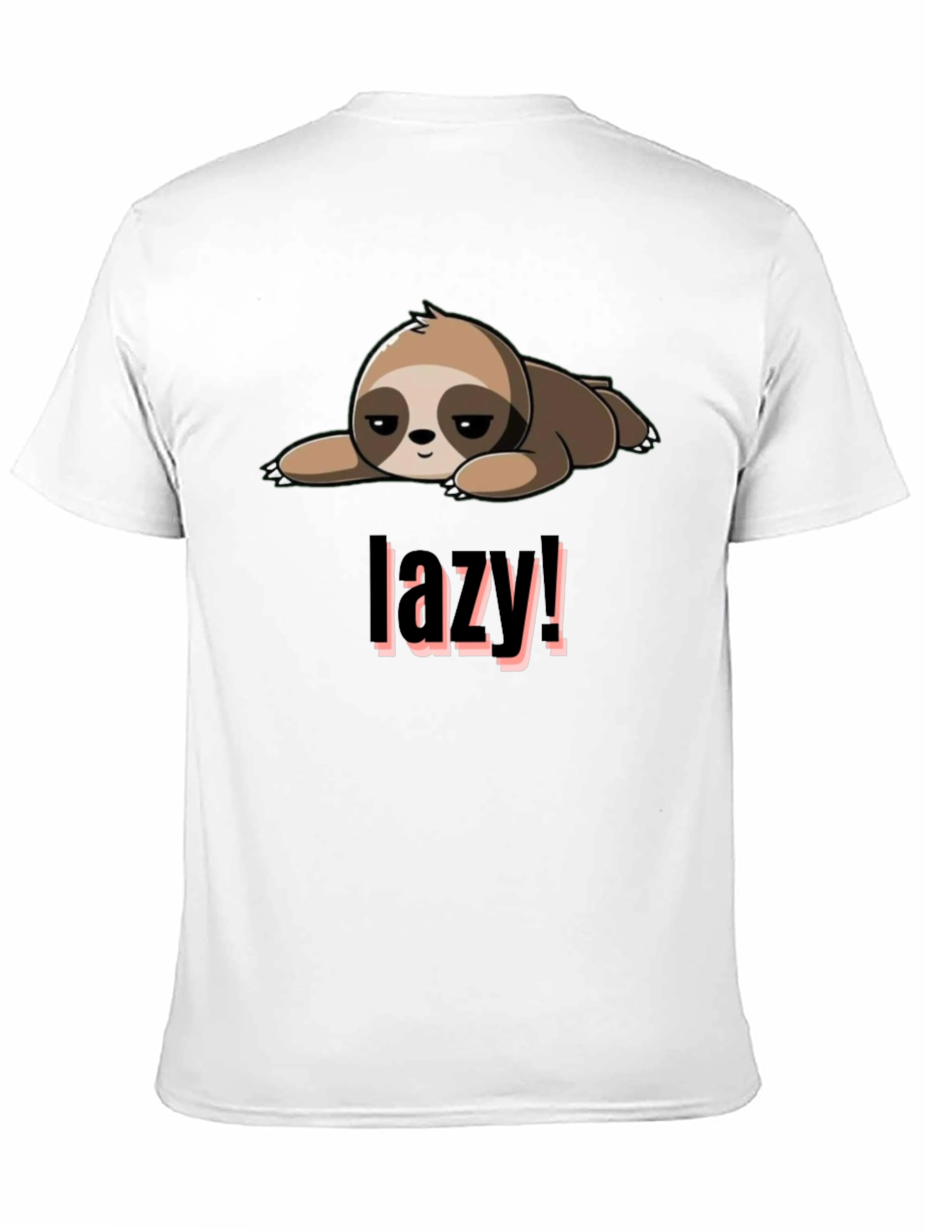 Lazy Sloth Graphic Tee - Black Cotton Blend