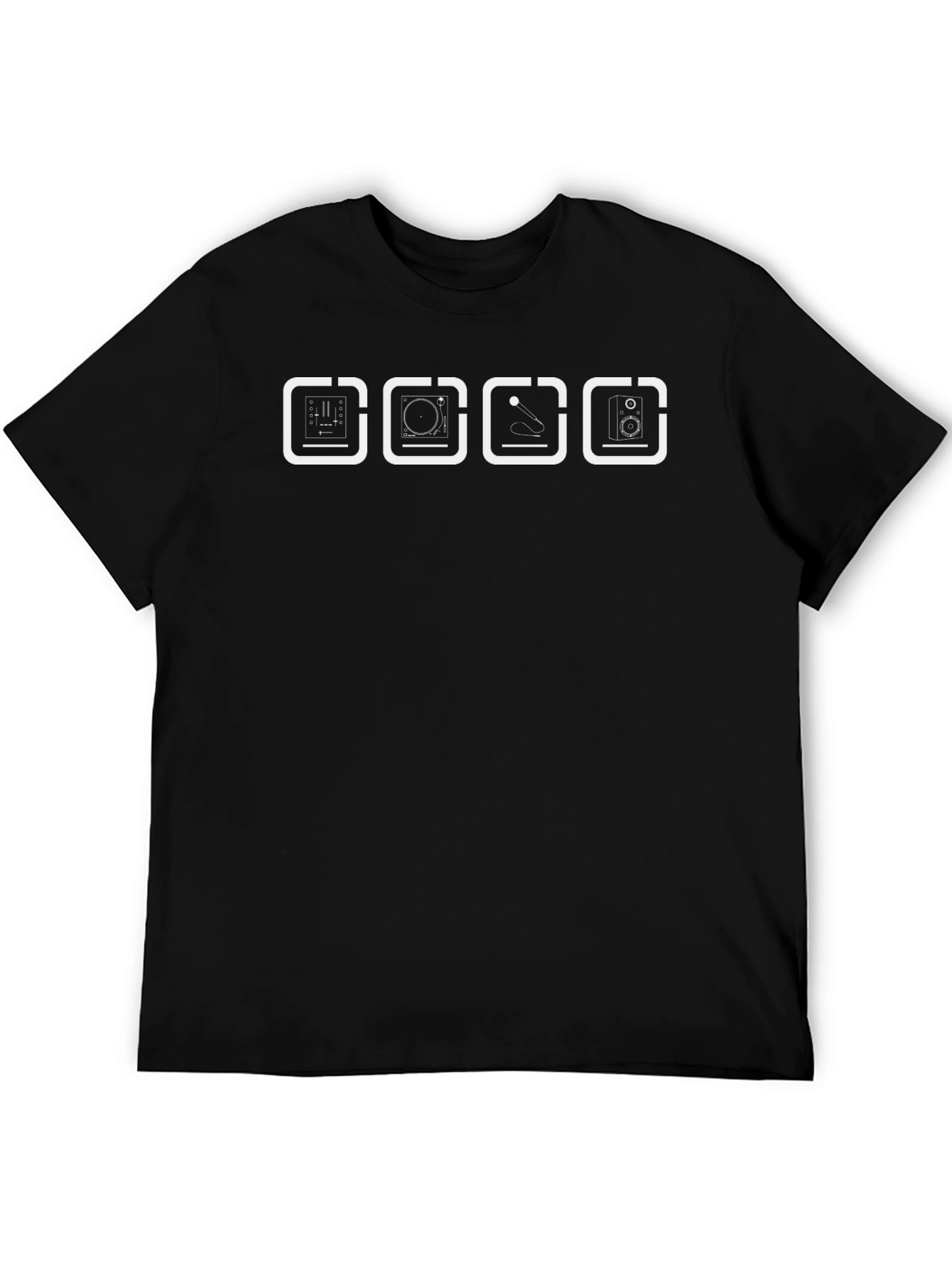 DJ Equipment Icons Black T-Shirt