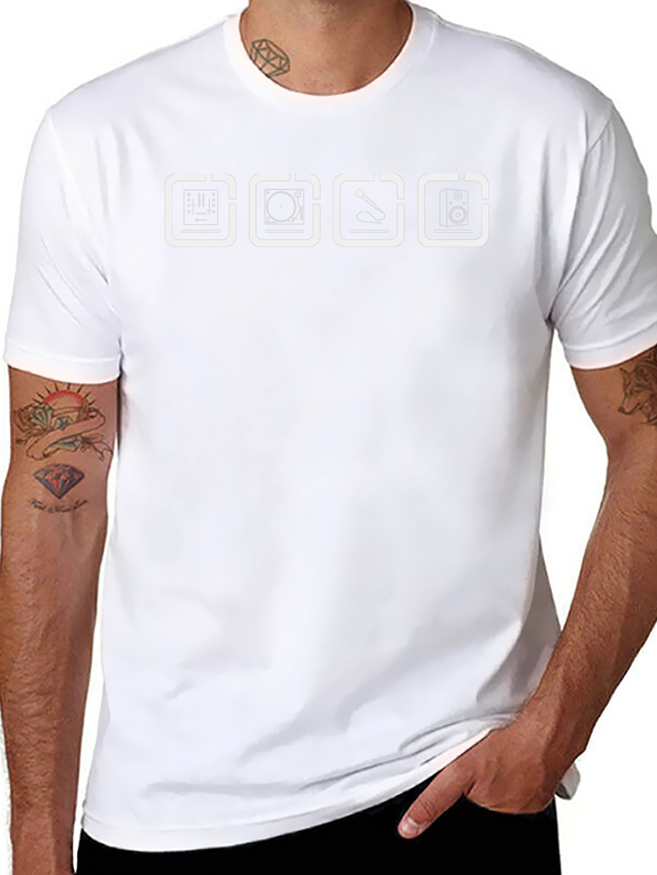 DJ Equipment Icons Black T-Shirt
