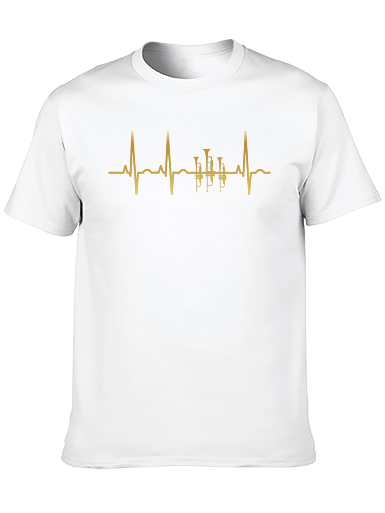 Trumpet Heartbeat Graphic Tee - Musicians Gift
