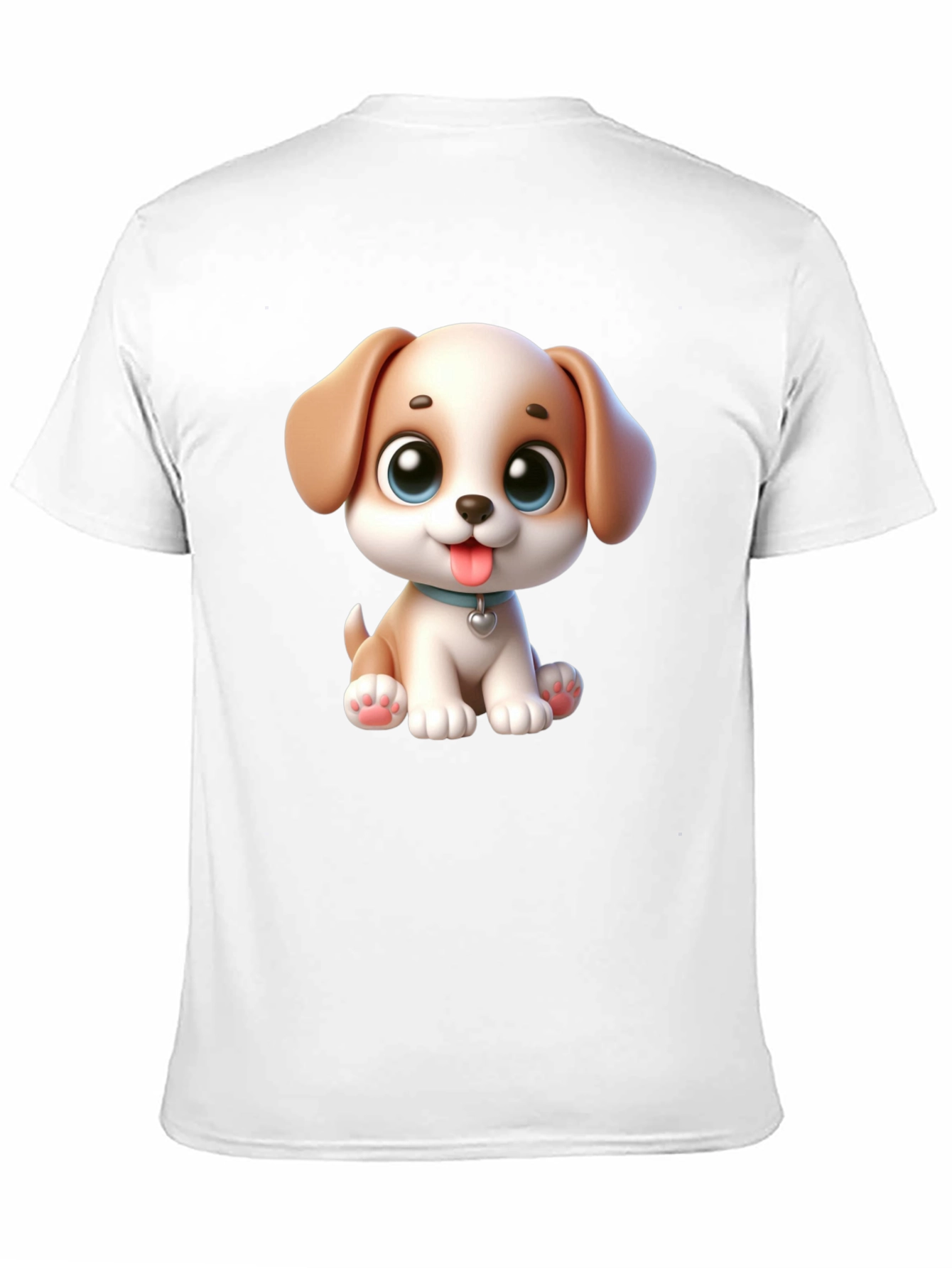 Cartoon Puppy Graphic Black T-Shirt