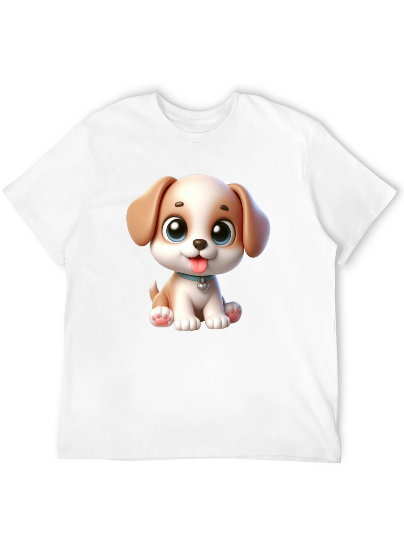 Cartoon Puppy Graphic Black T-Shirt