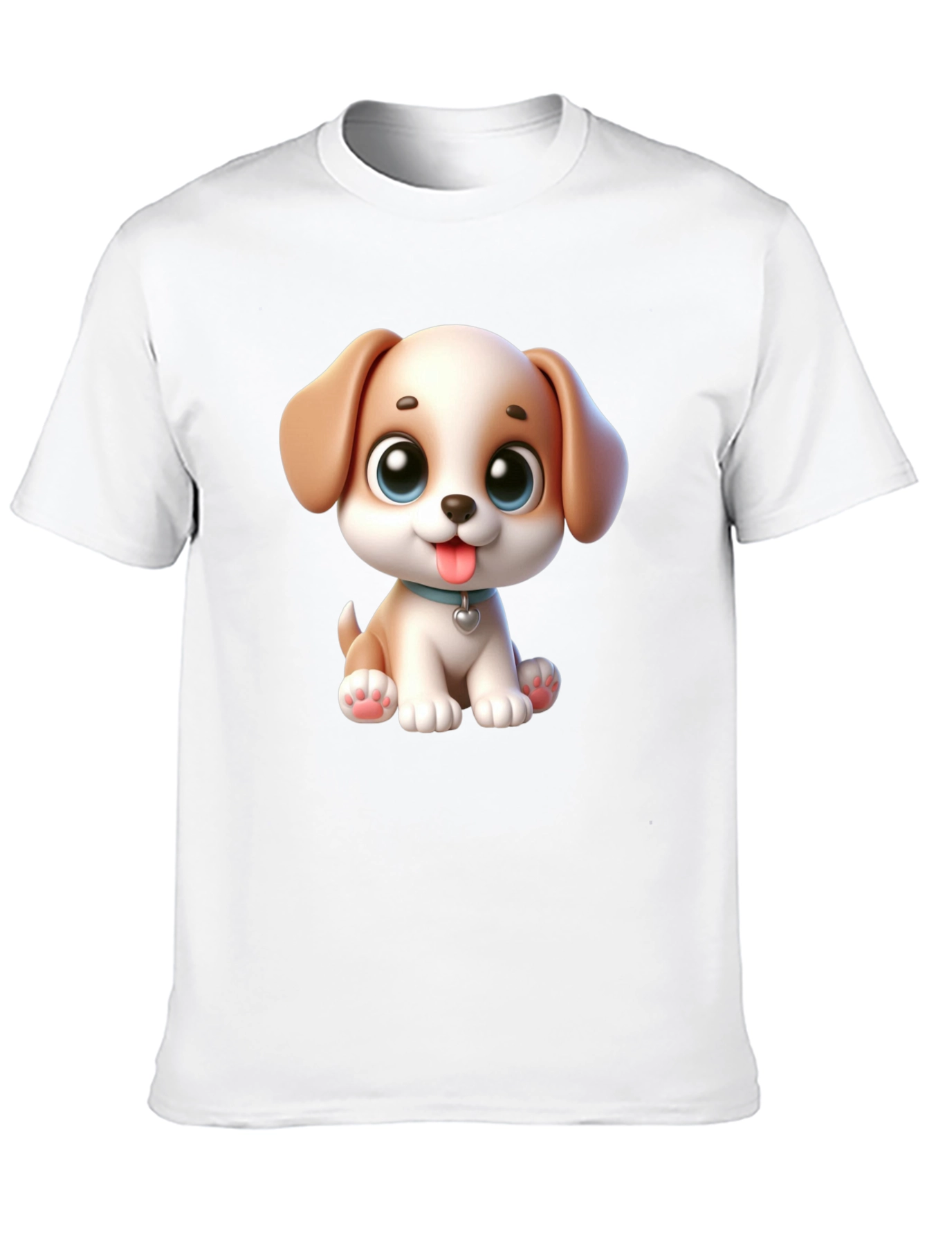 Cartoon Puppy Graphic Black T-Shirt