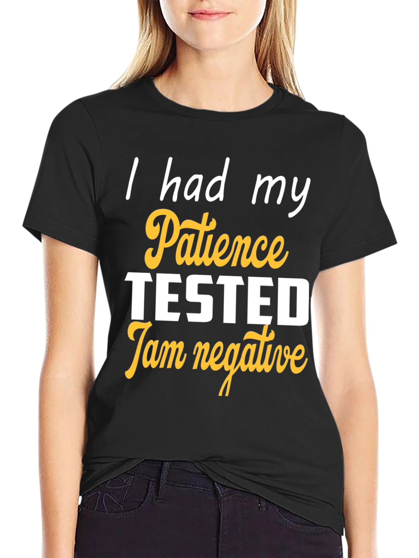 Humorous Patience Tested Black T-Shirt