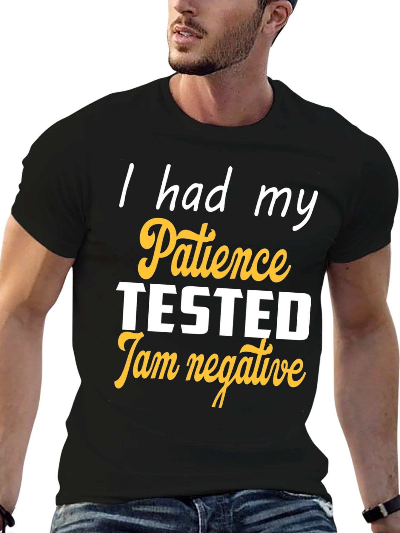 Humorous Patience Tested Black T-Shirt