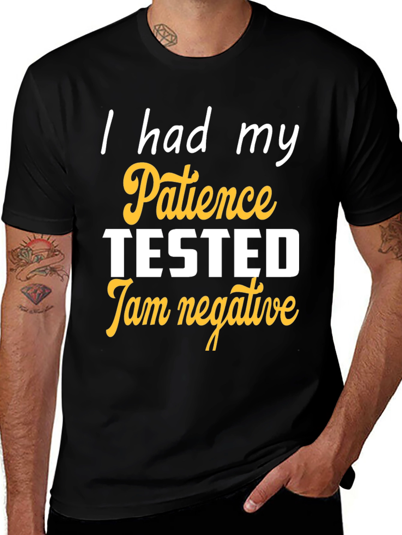 Humorous Patience Tested Black T-Shirt
