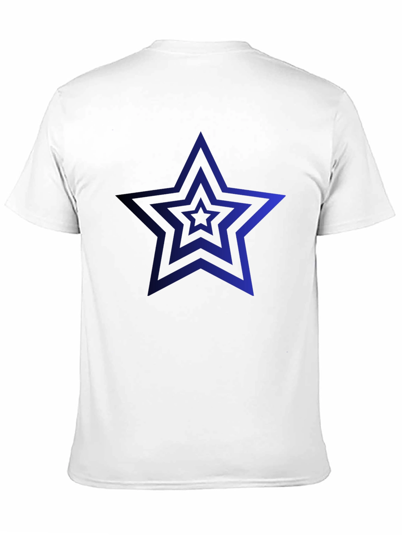 Mens Black T-Shirt with Blue Star Design