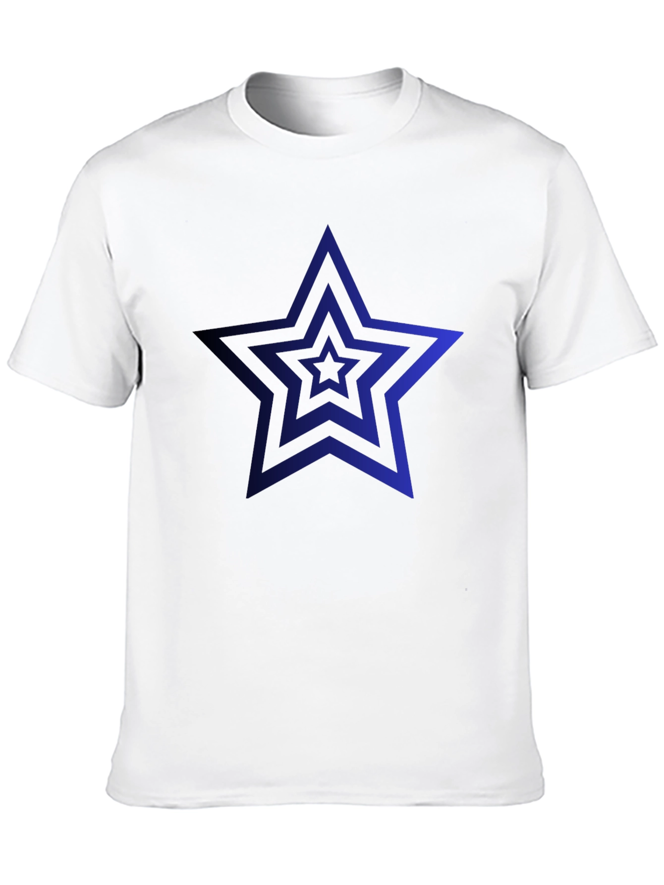 Mens Black T-Shirt with Blue Star Design