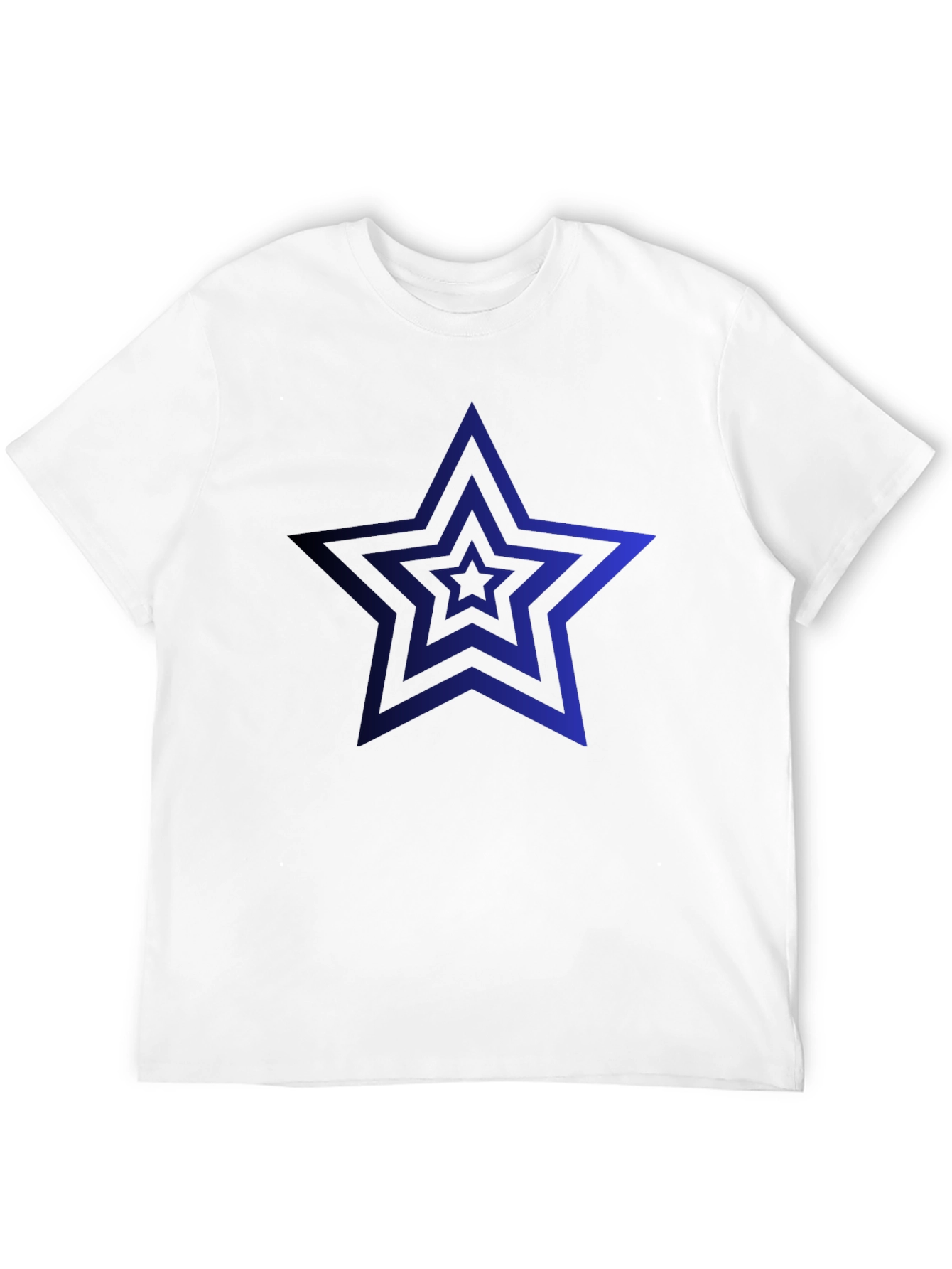 Mens Black T-Shirt with Blue Star Design