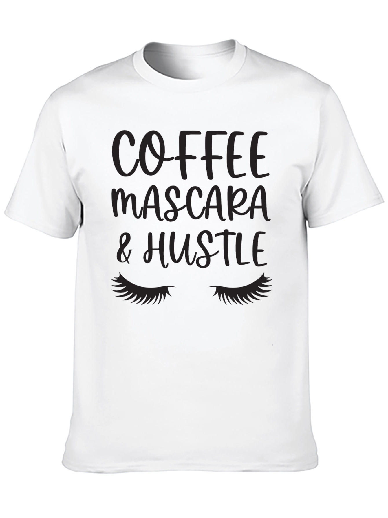 Coffee Mascara Hustle Tee - Black Graphic T-Shirt