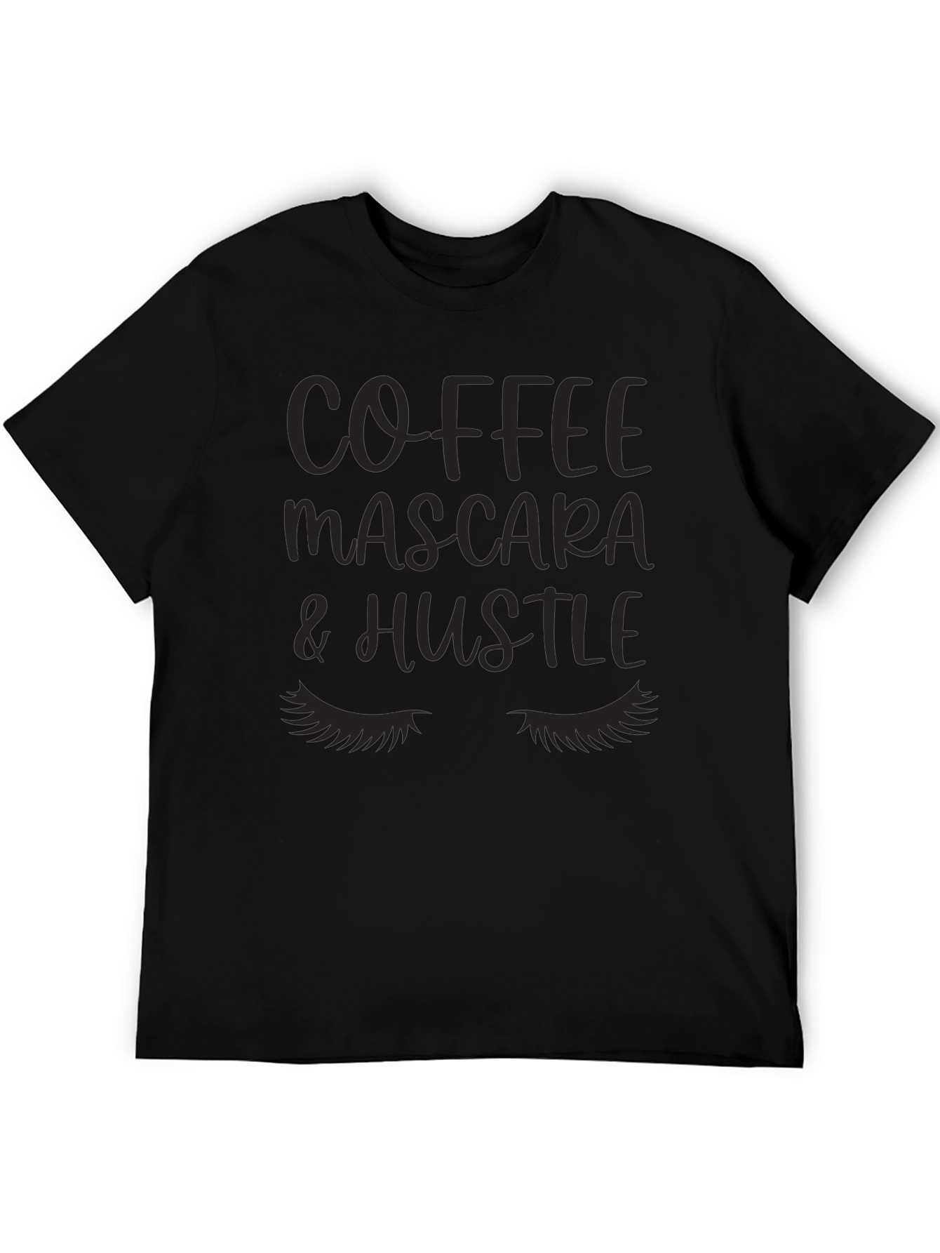 Coffee Mascara Hustle Tee - Black Graphic T-Shirt