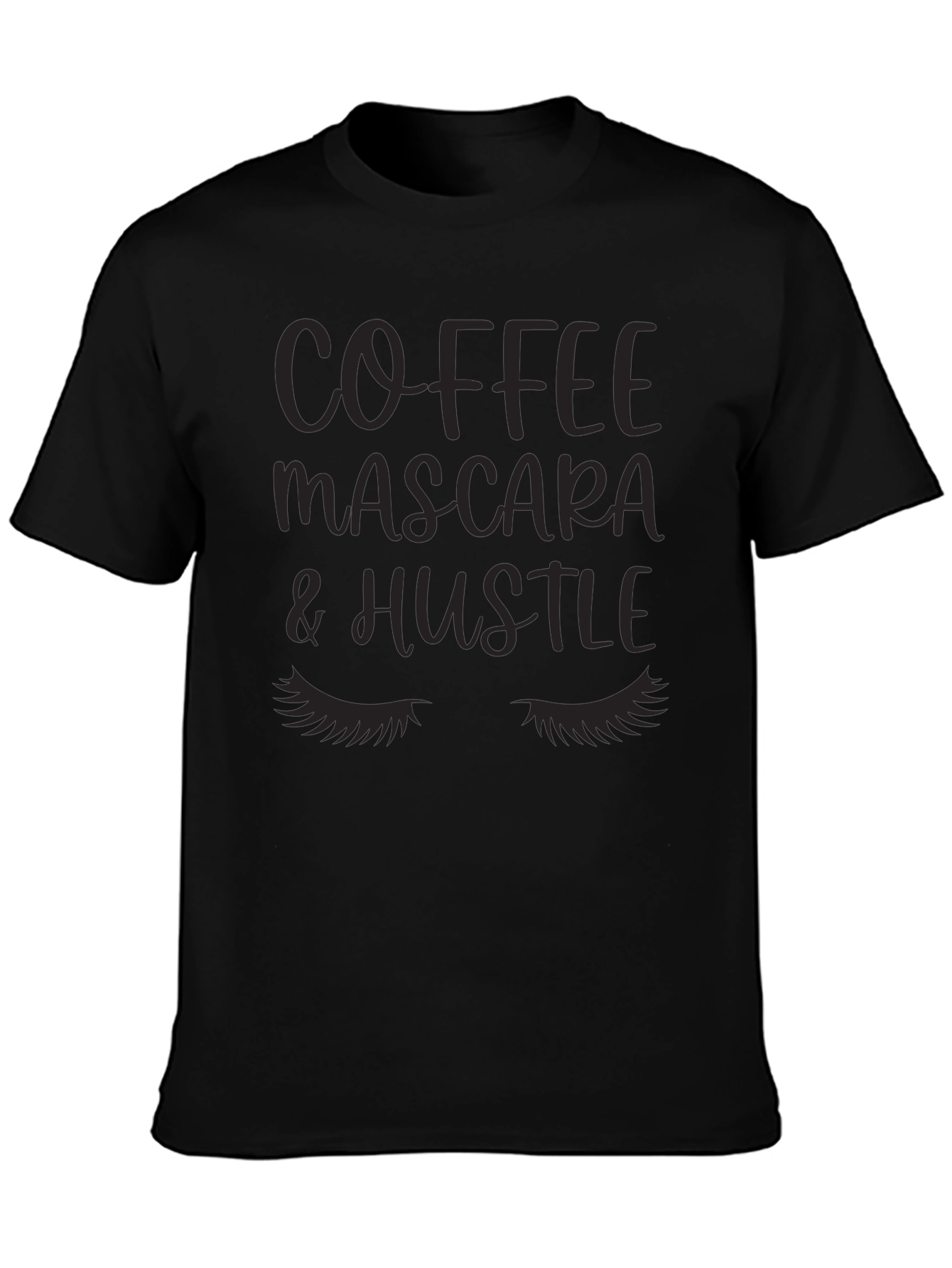 Coffee Mascara Hustle Tee - Black Graphic T-Shirt