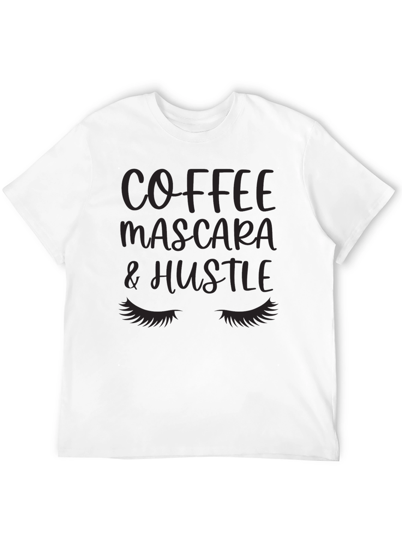 Coffee Mascara Hustle Tee - Black Graphic T-Shirt