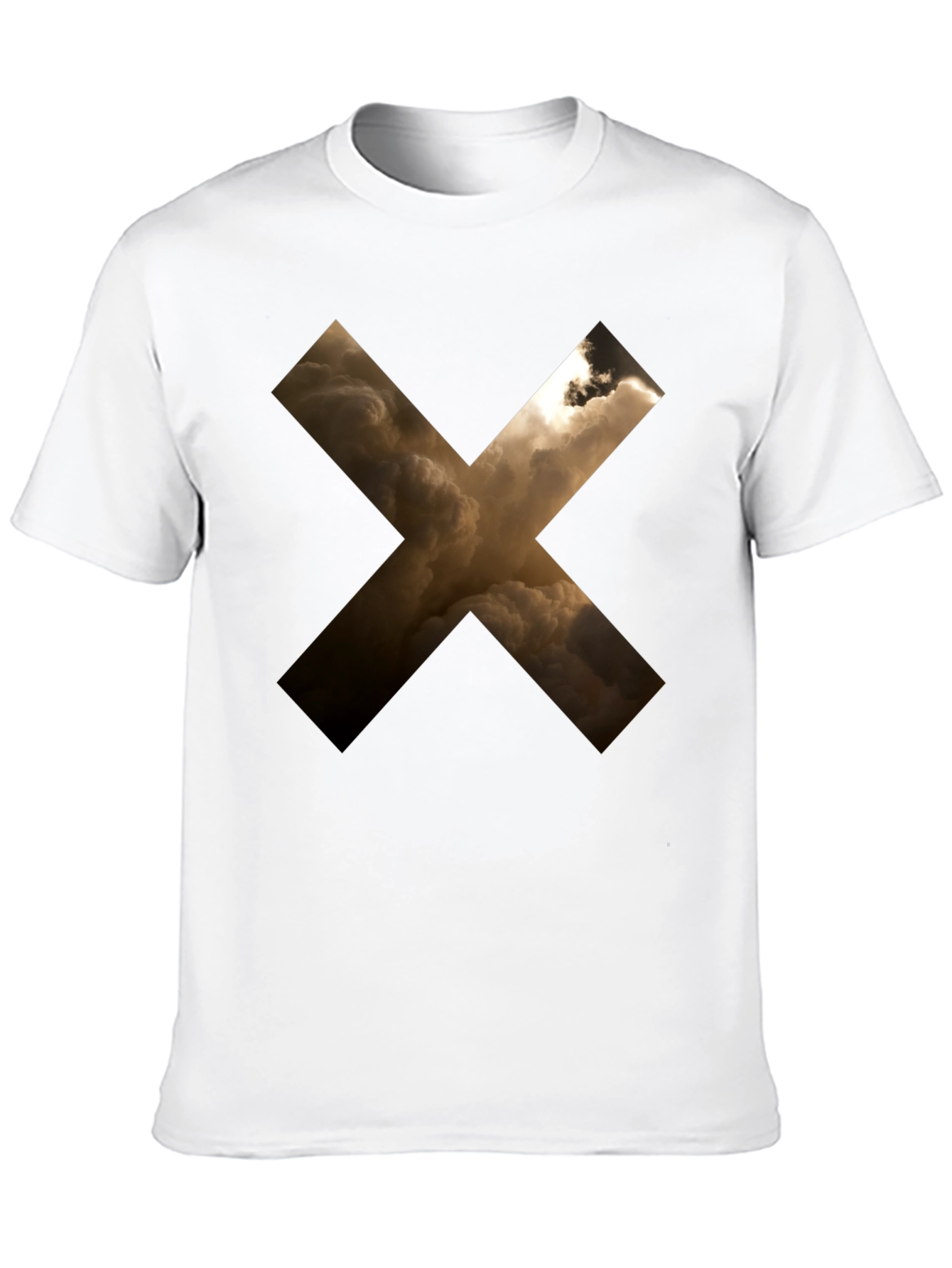 Abstract Cloud Cross Graphic Black T-Shirt
