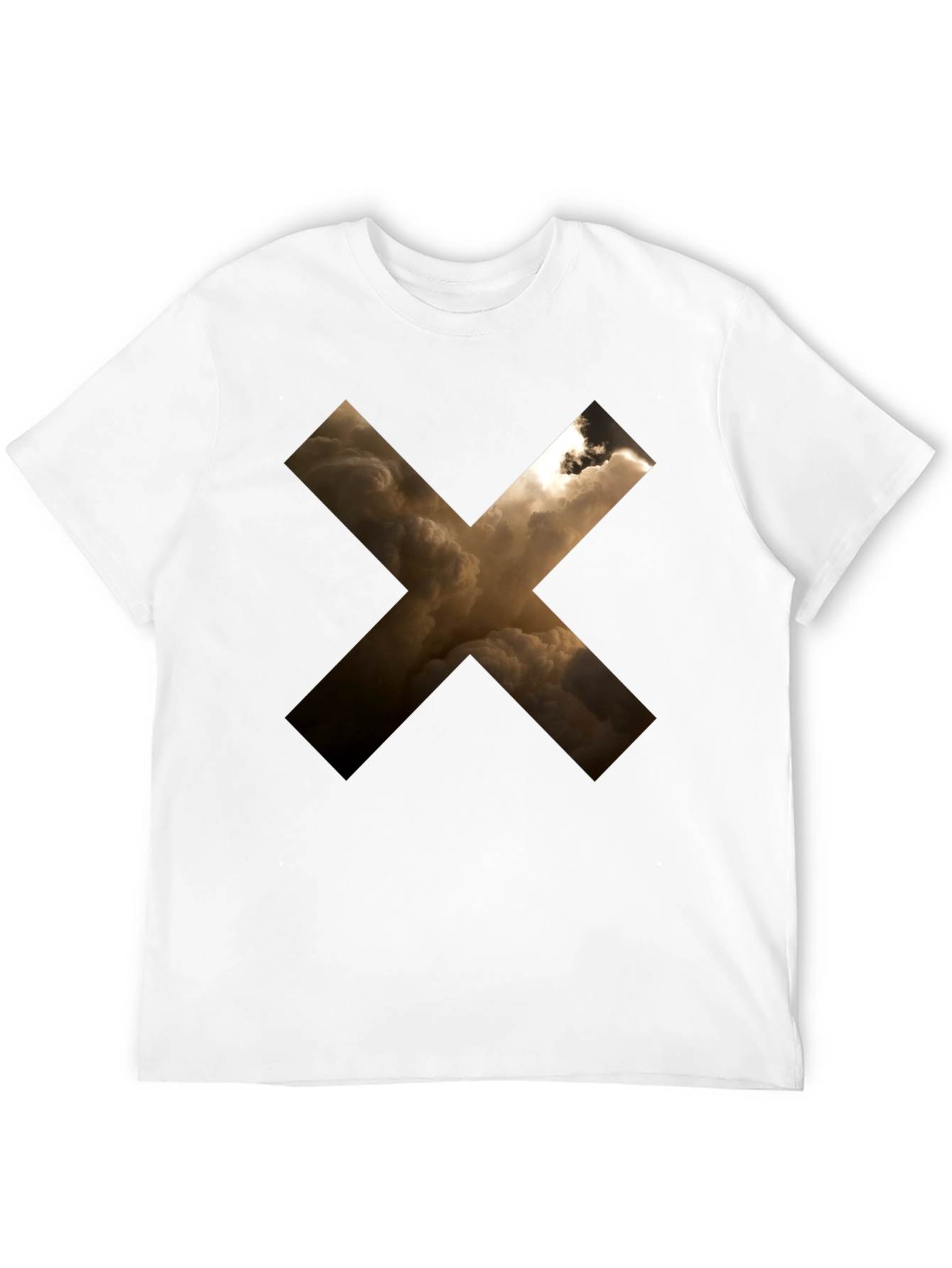Abstract Cloud Cross Graphic Black T-Shirt