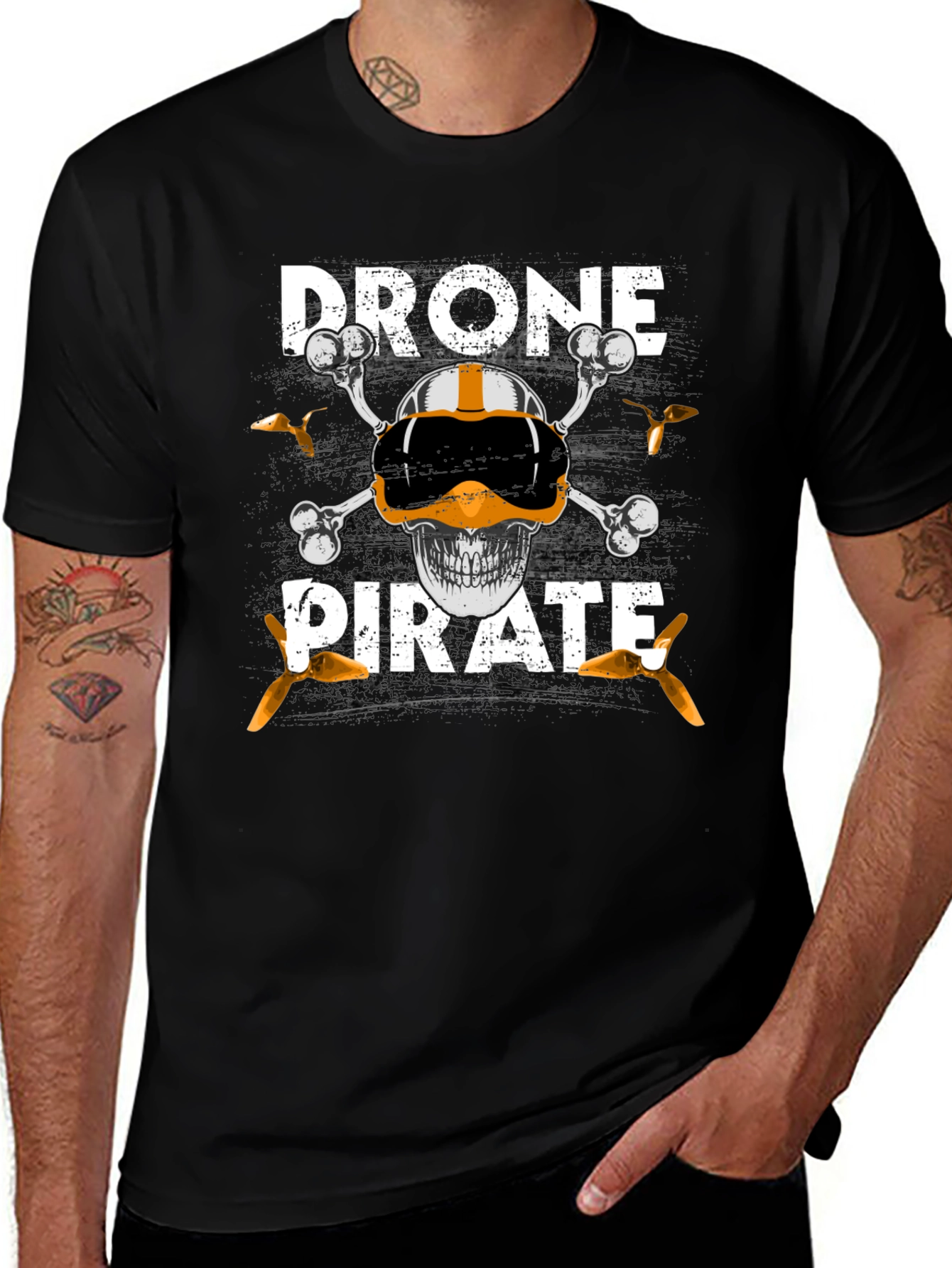 Drone Pirate T-Shirt - Pilot Skull Design