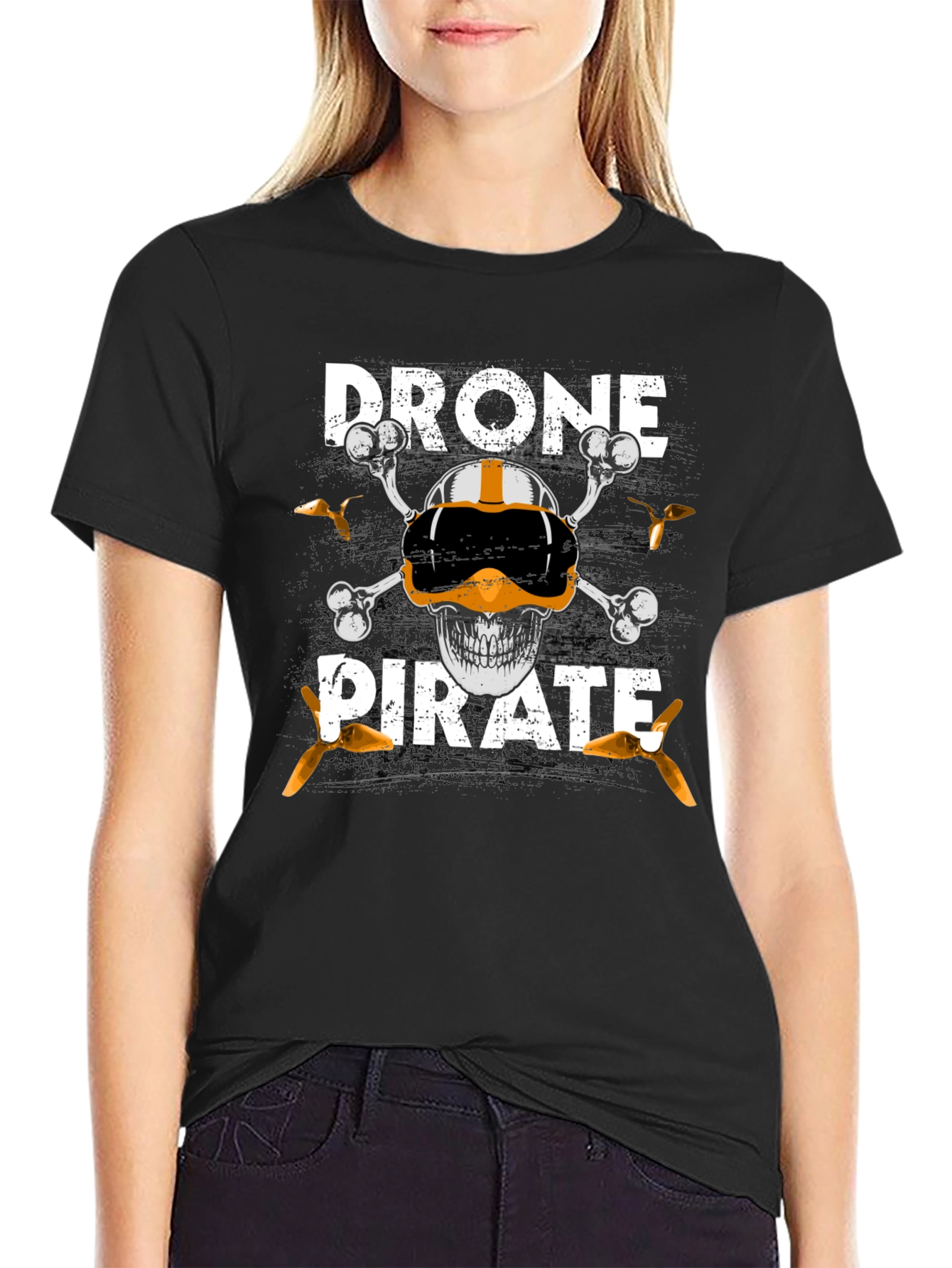Drone Pirate T-Shirt - Pilot Skull Design