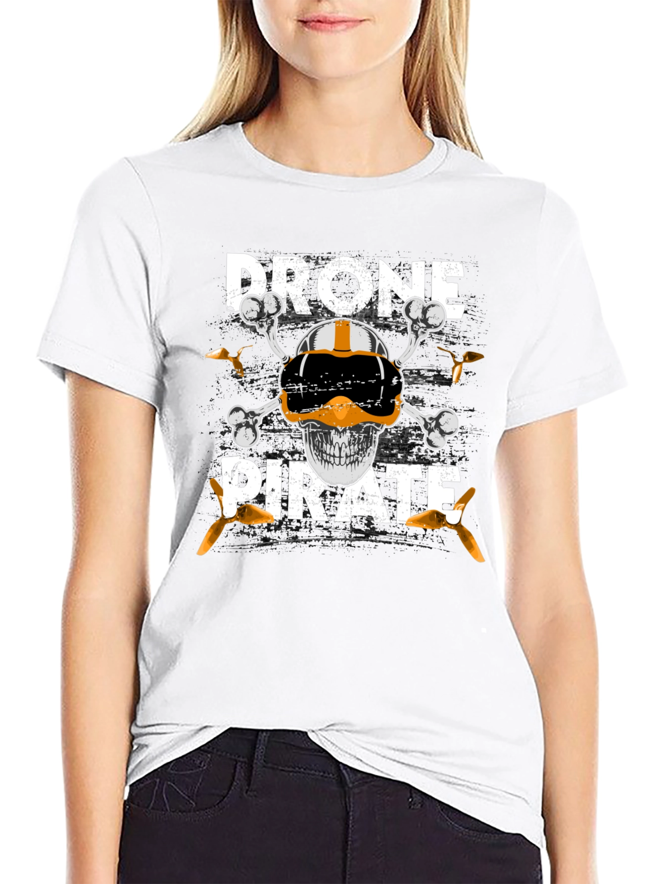 Drone Pirate T-Shirt - Pilot Skull Design