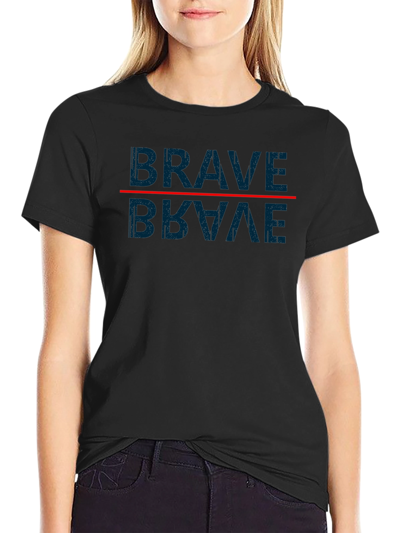 Brave Mirror Graphic T-Shirt - Casual Style