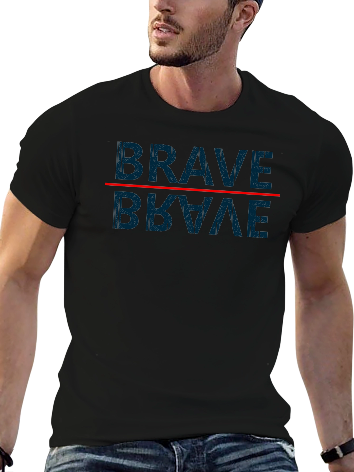 Brave Mirror Graphic T-Shirt - Casual Style