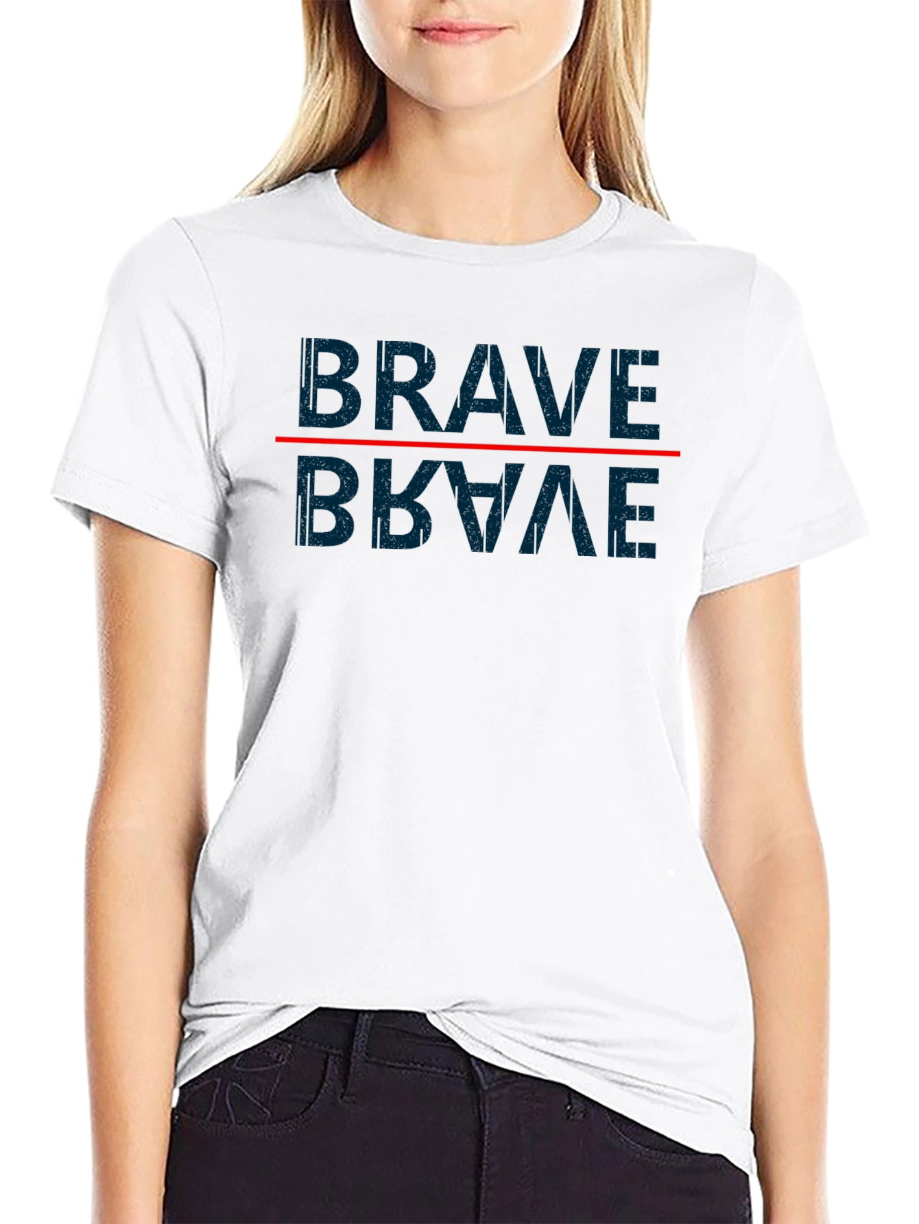 Brave Mirror Graphic T-Shirt - Casual Style