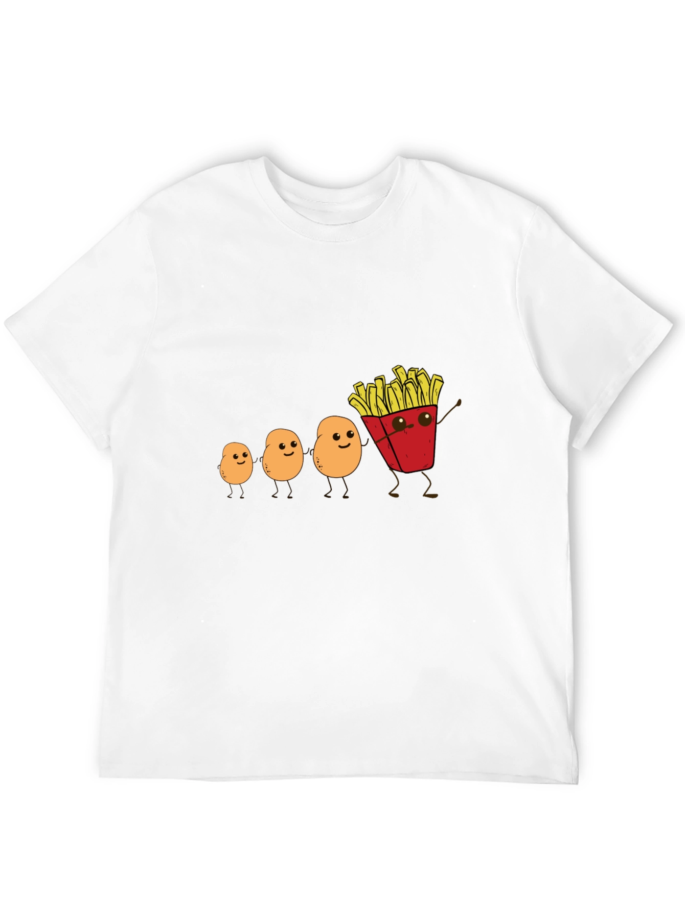 Funny Potato Evolution to French Fries Black T-Shirt