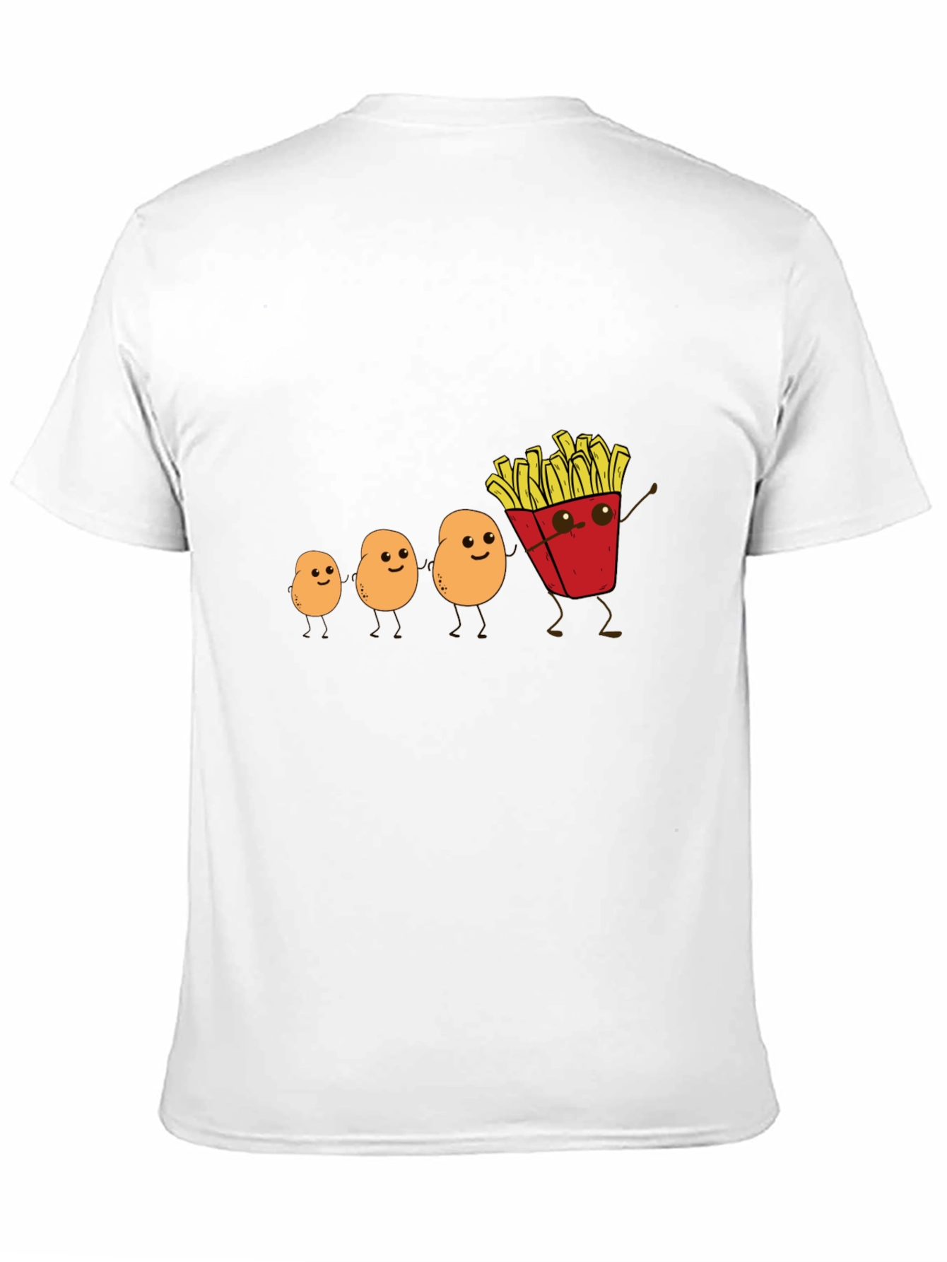 Funny Potato Evolution to French Fries Black T-Shirt