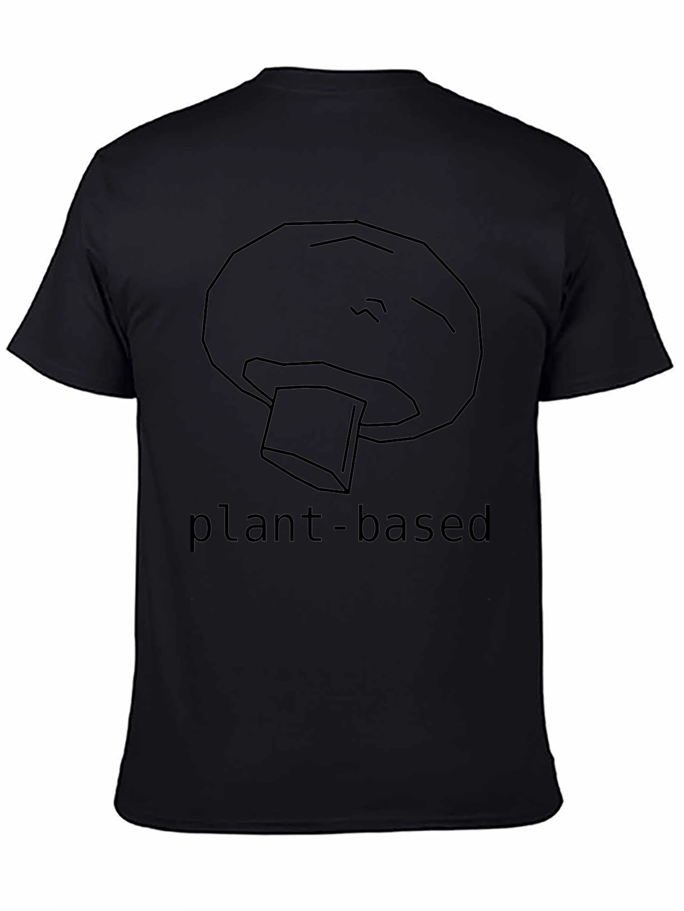 Plant-Based Mushroom Graphic Tee - Unisex Black T-Shirt