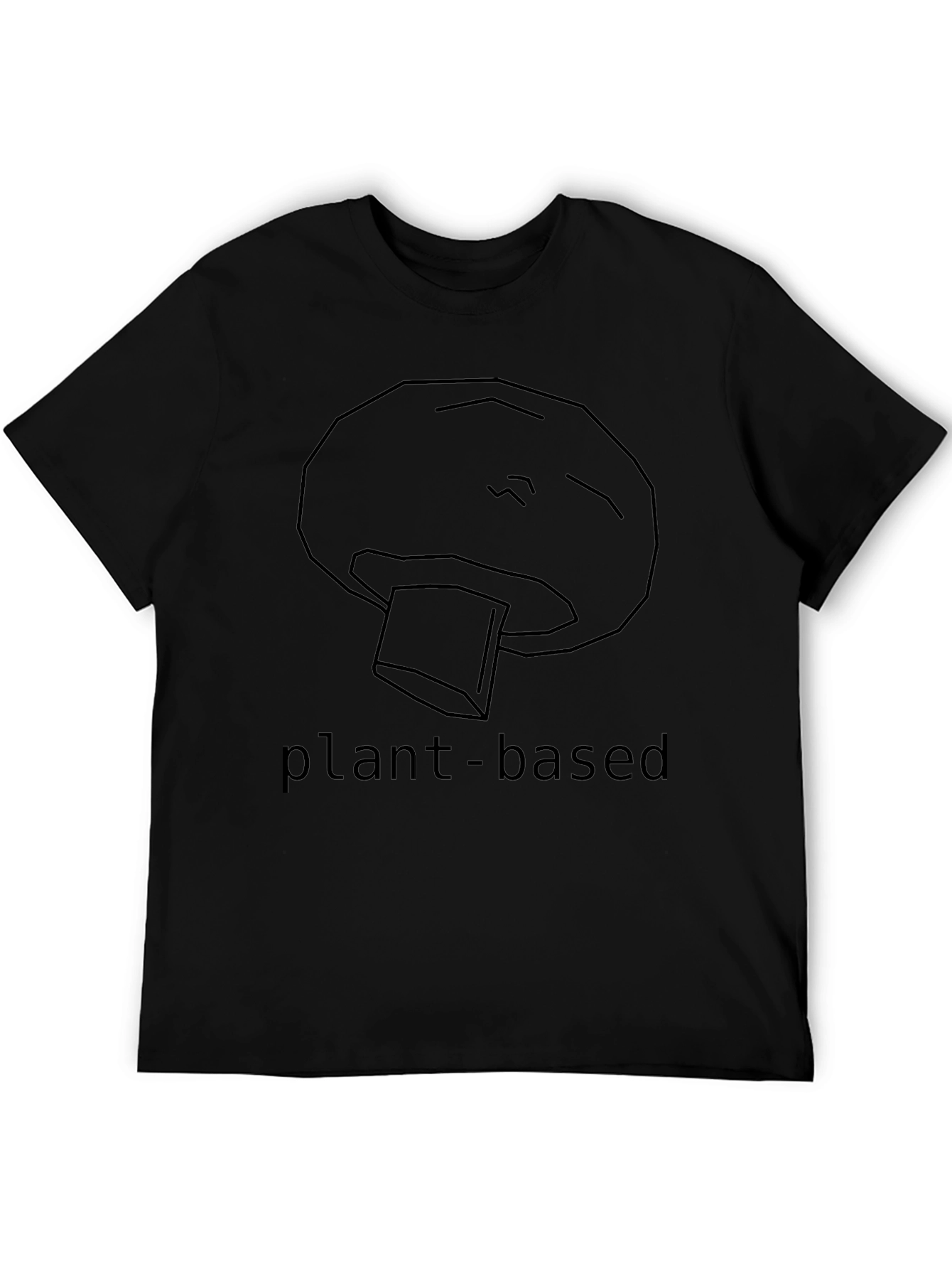 Plant-Based Mushroom Graphic Tee - Unisex Black T-Shirt