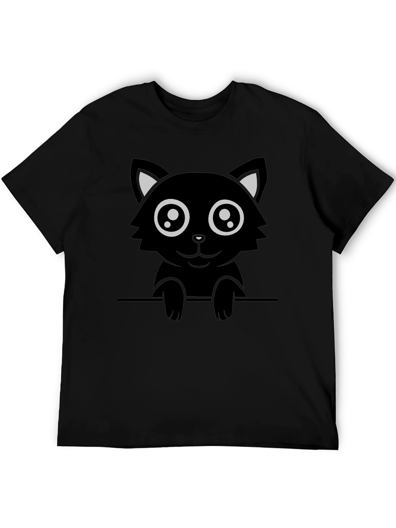 Cute Black Cat Graphic T-Shirt