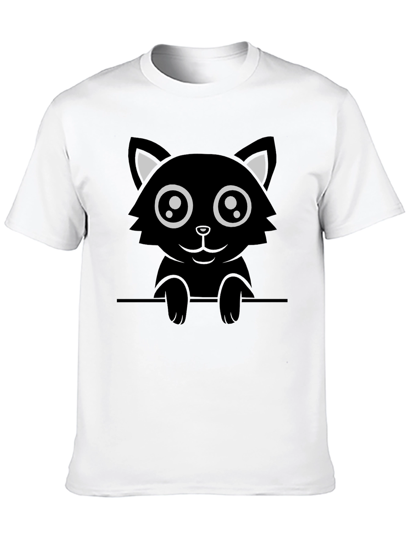 Cute Black Cat Graphic T-Shirt