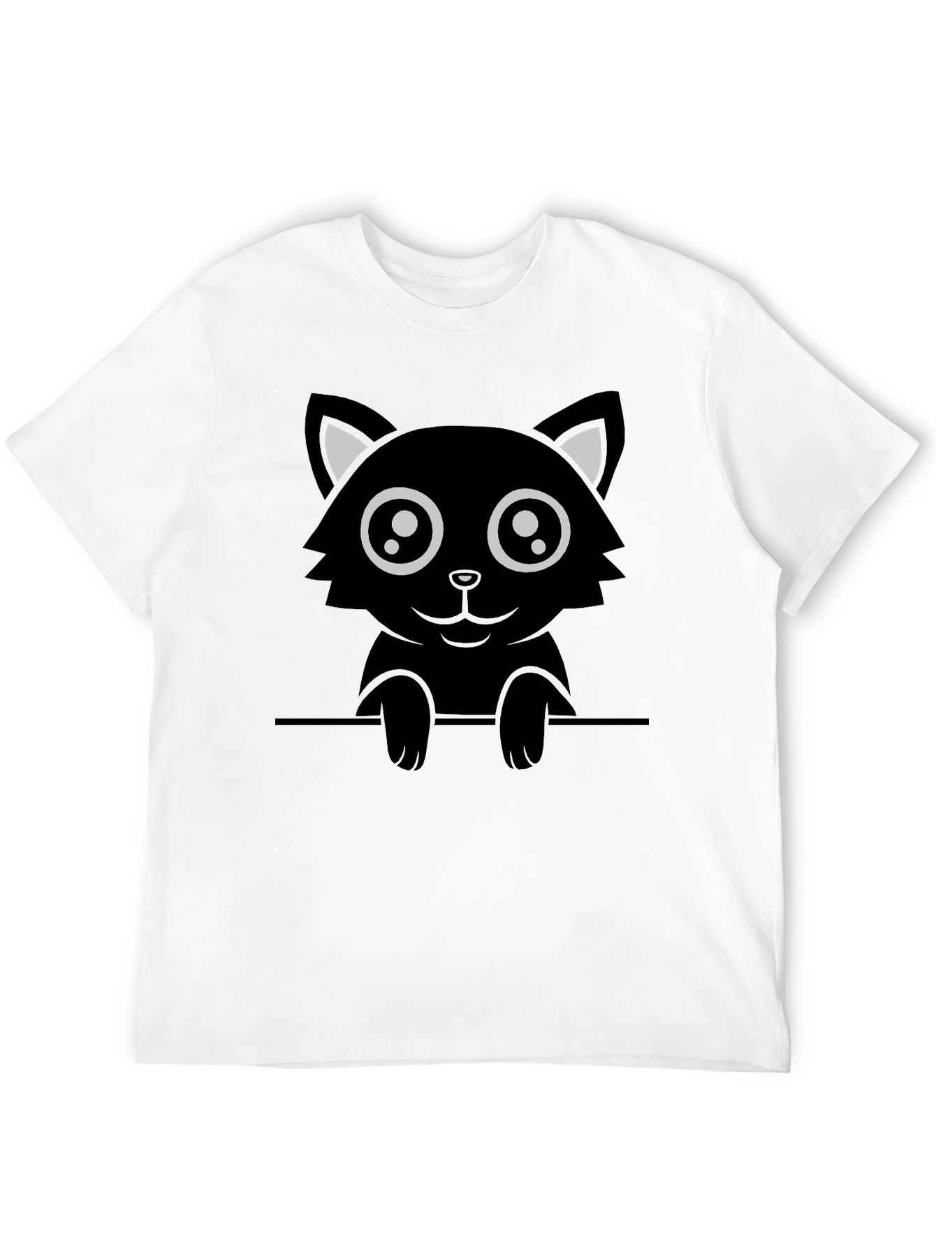 Cute Black Cat Graphic T-Shirt