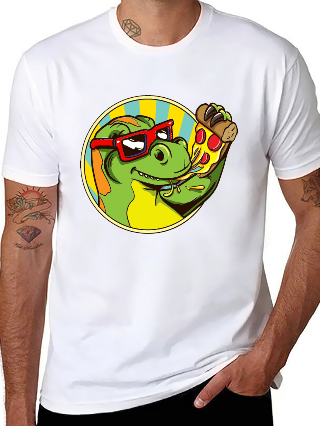 Dino Pizza Lover T-Shirt - Fun Graphic Tee
