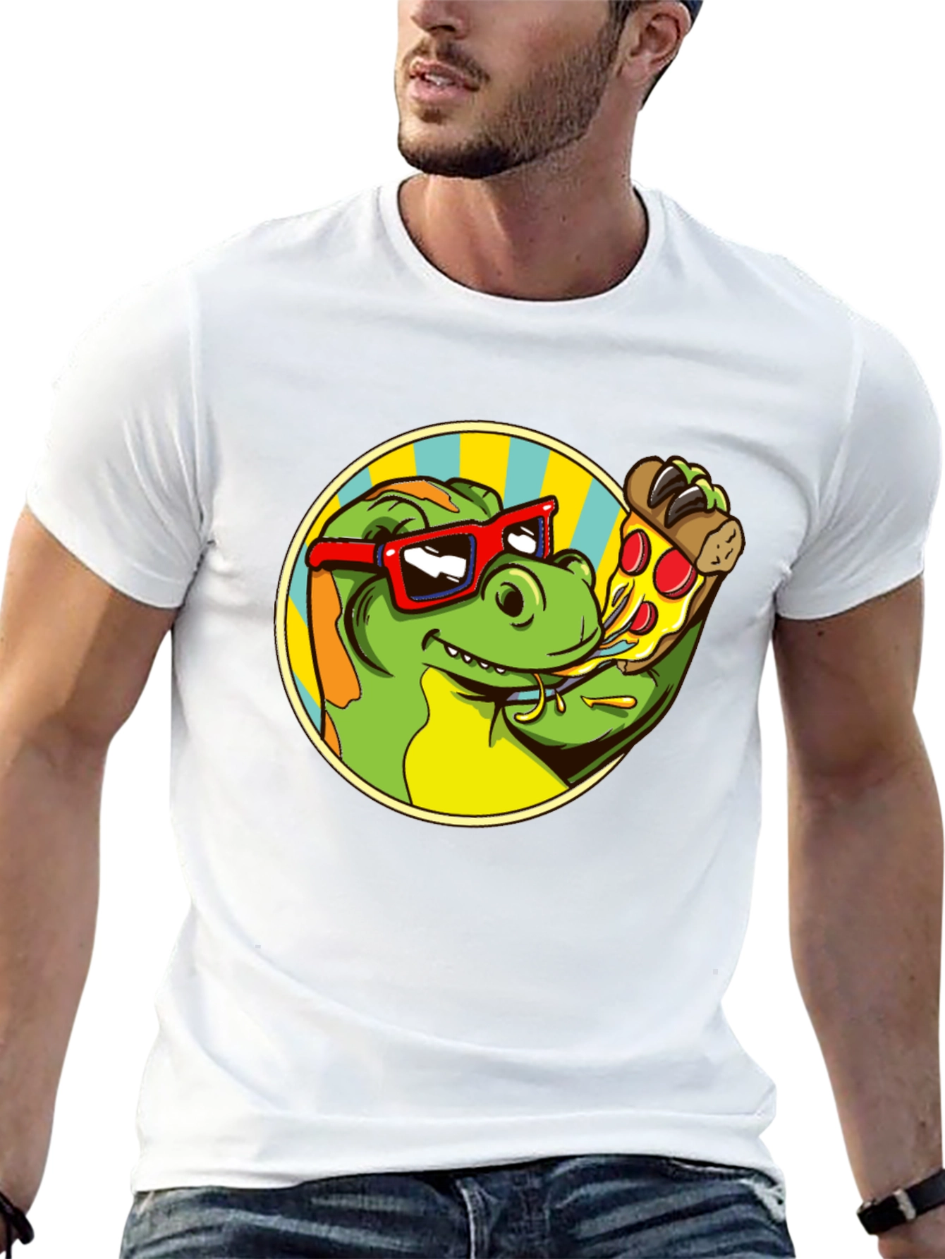 Dino Pizza Lover T-Shirt - Fun Graphic Tee