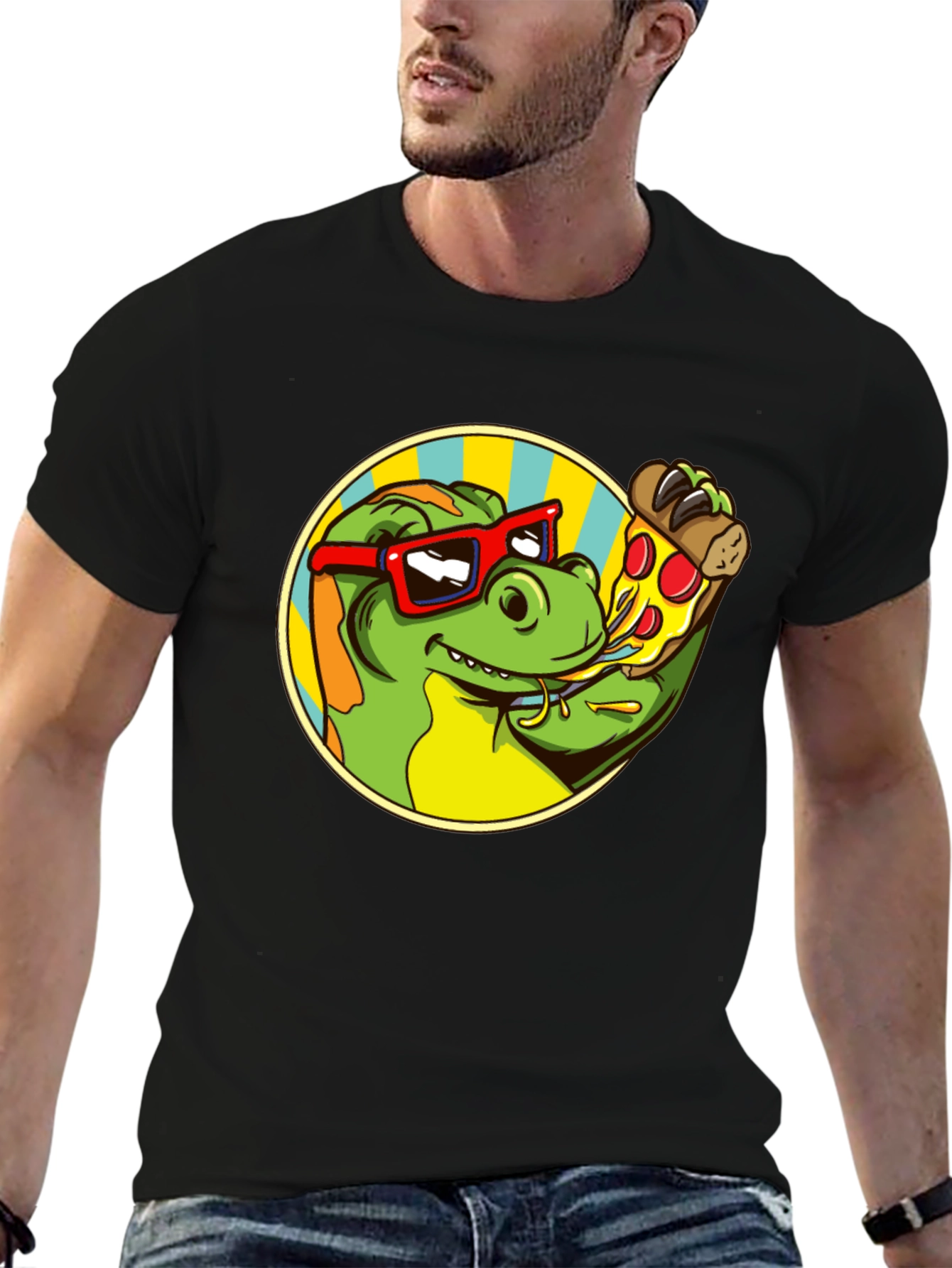Dino Pizza Lover T-Shirt - Fun Graphic Tee