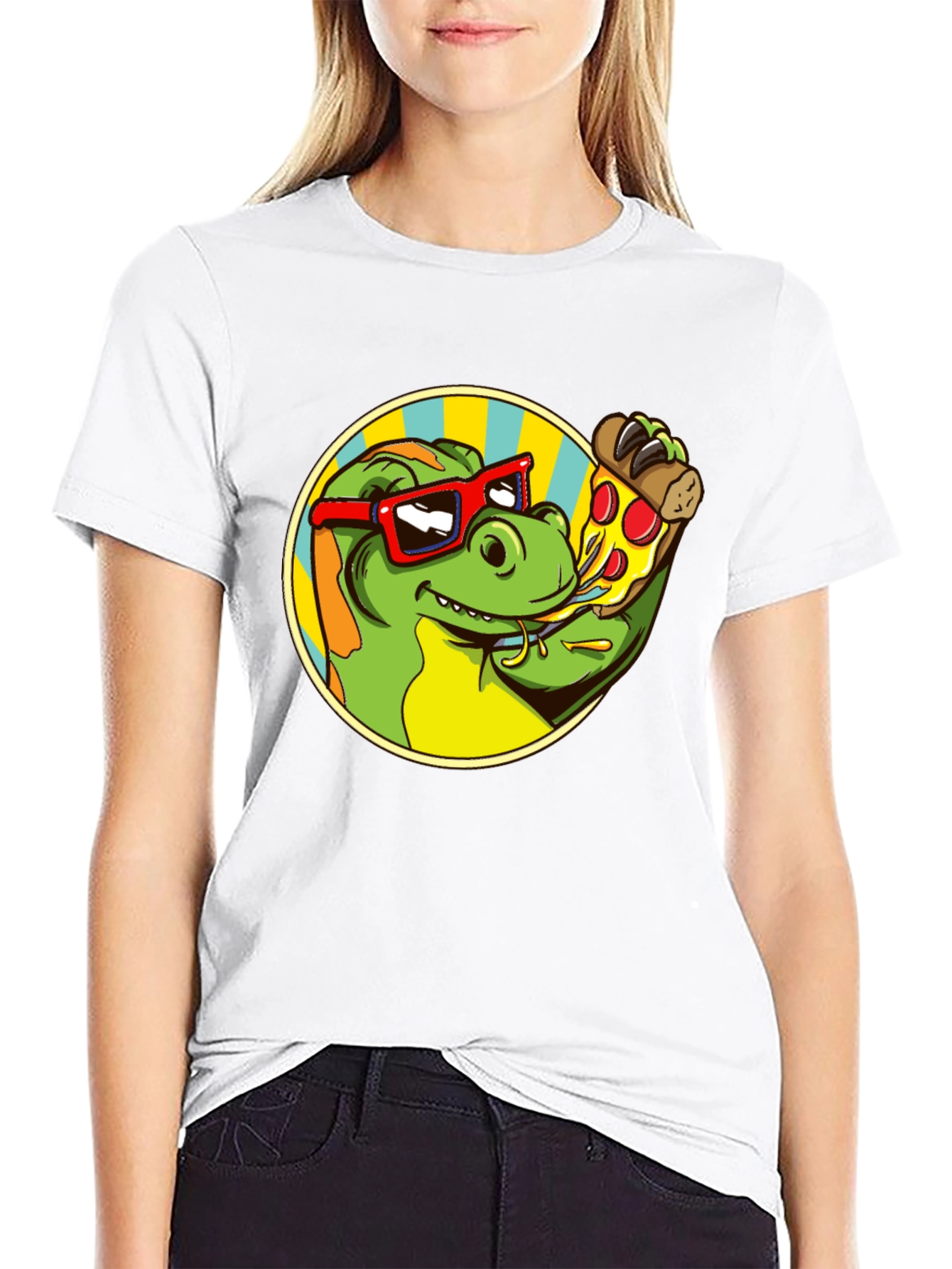 Dino Pizza Lover T-Shirt - Fun Graphic Tee