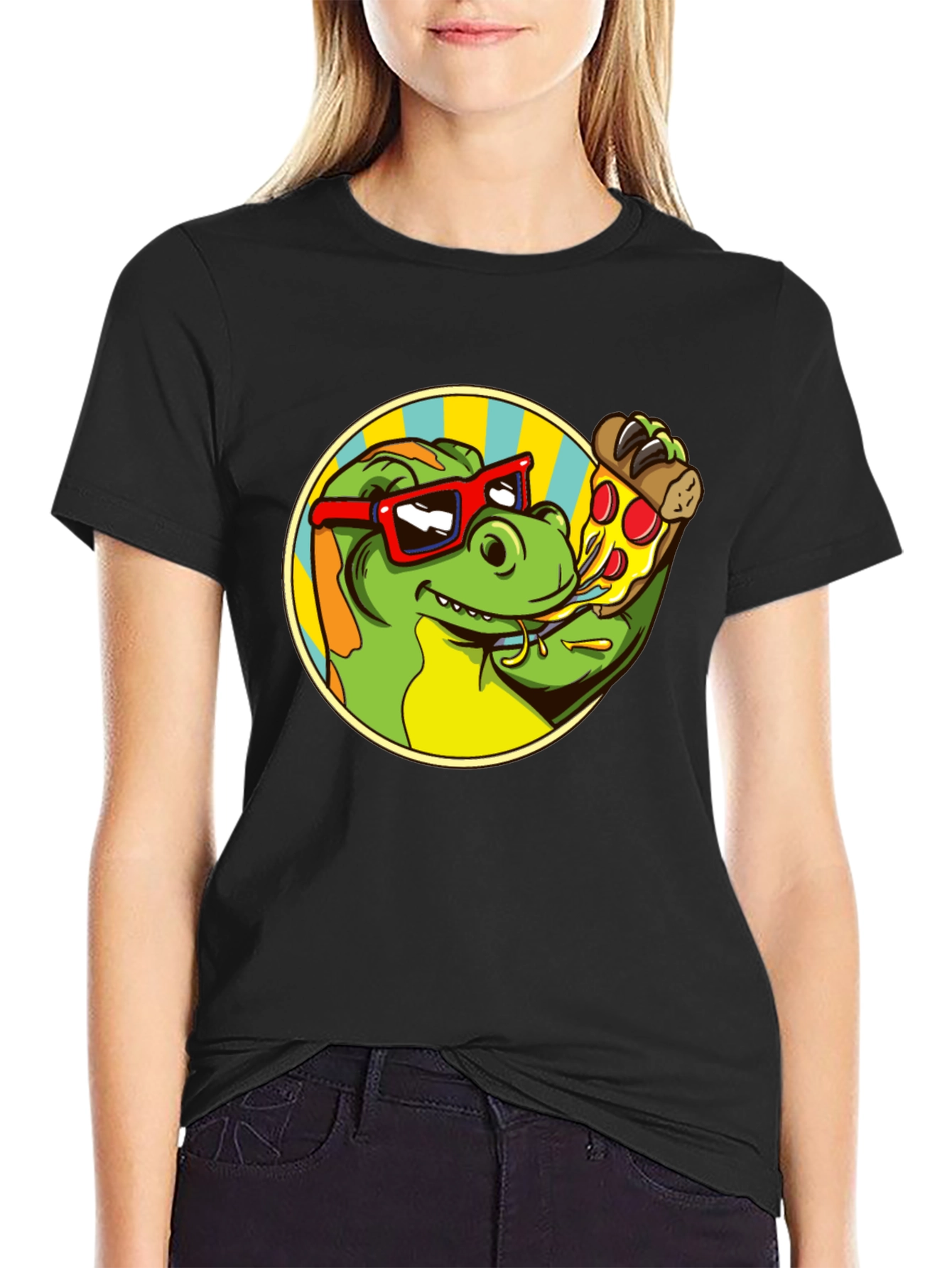 Dino Pizza Lover T-Shirt - Fun Graphic Tee