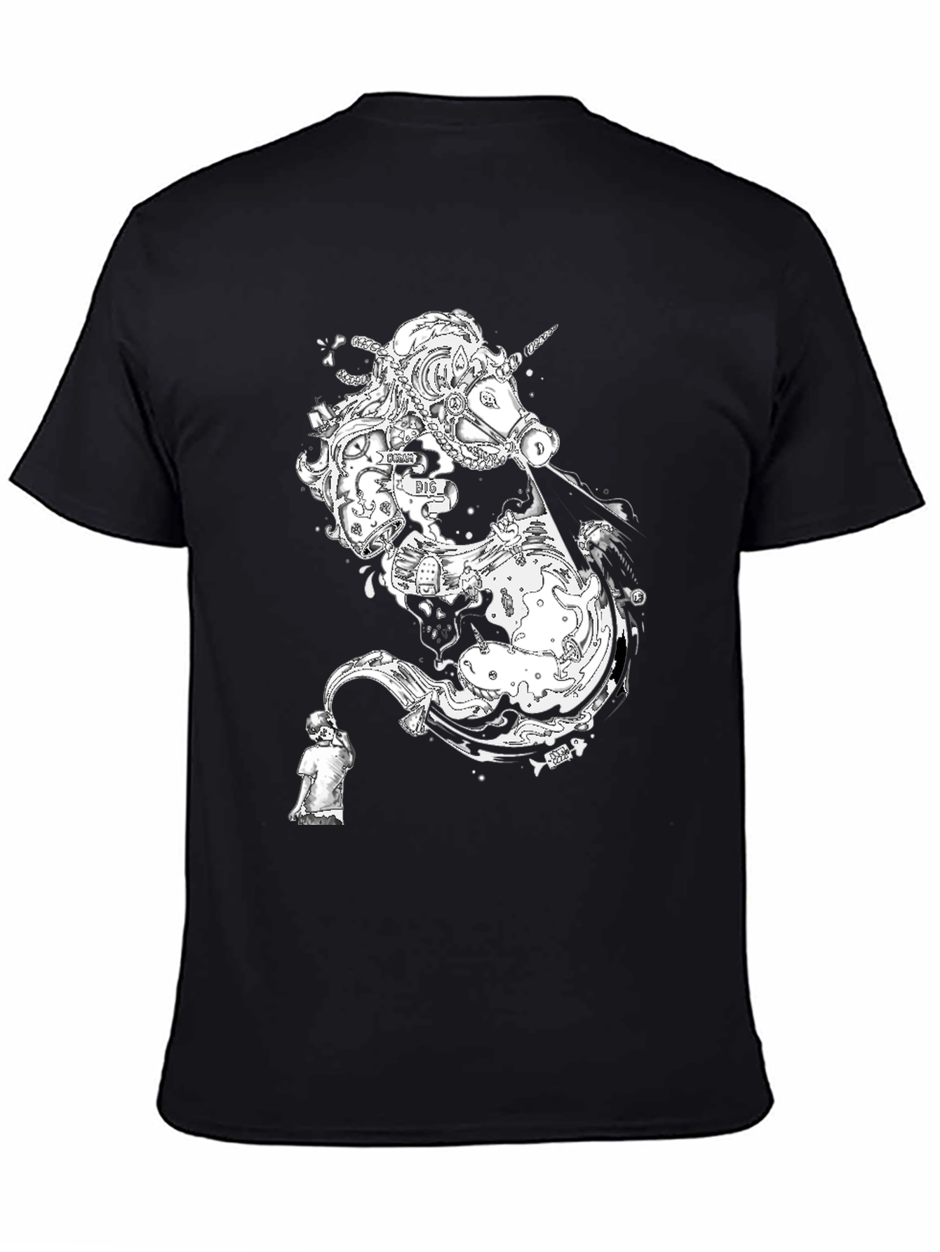 Unicorn Graphic Black T-Shirt