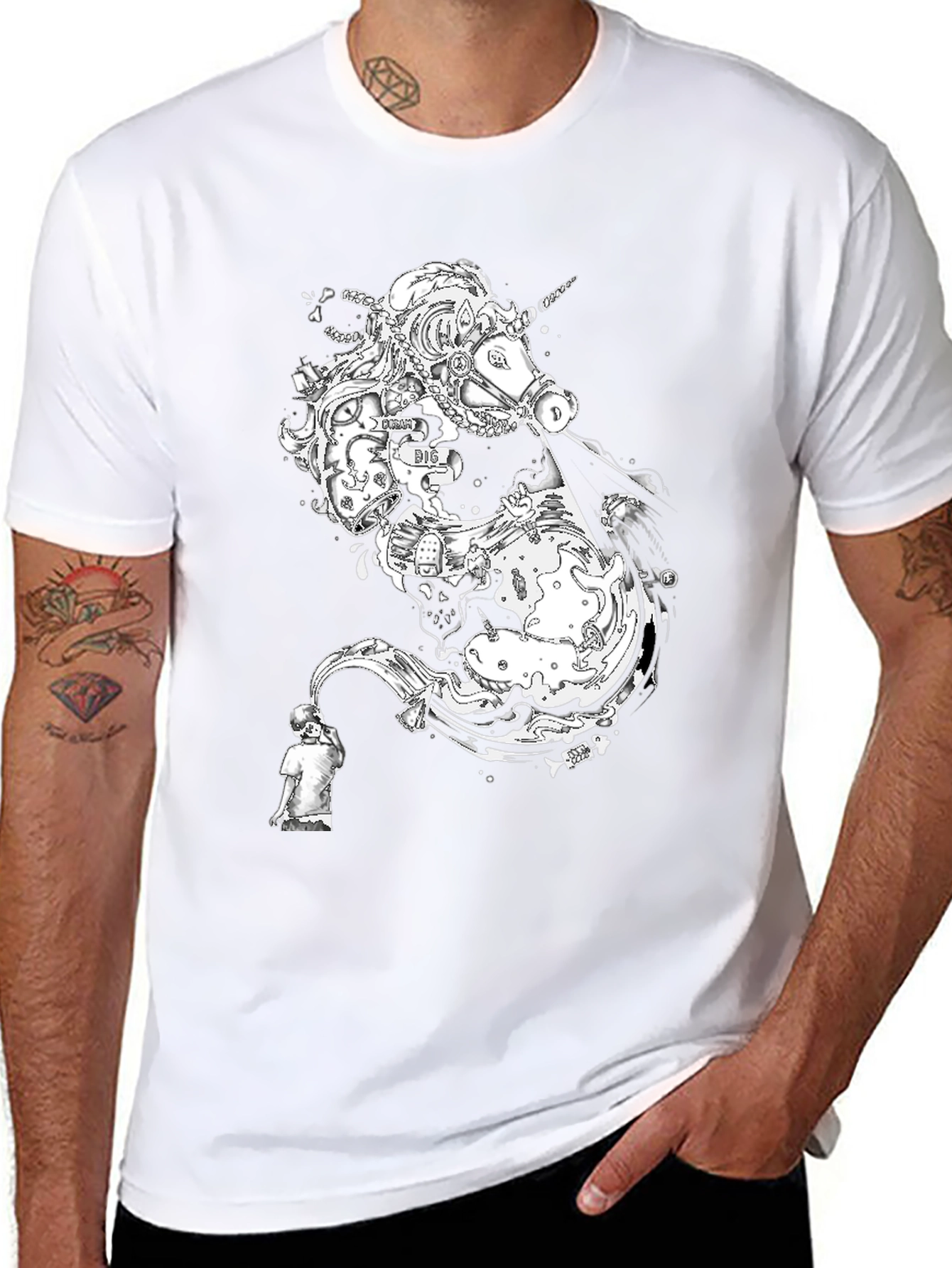 Unicorn Graphic Black T-Shirt