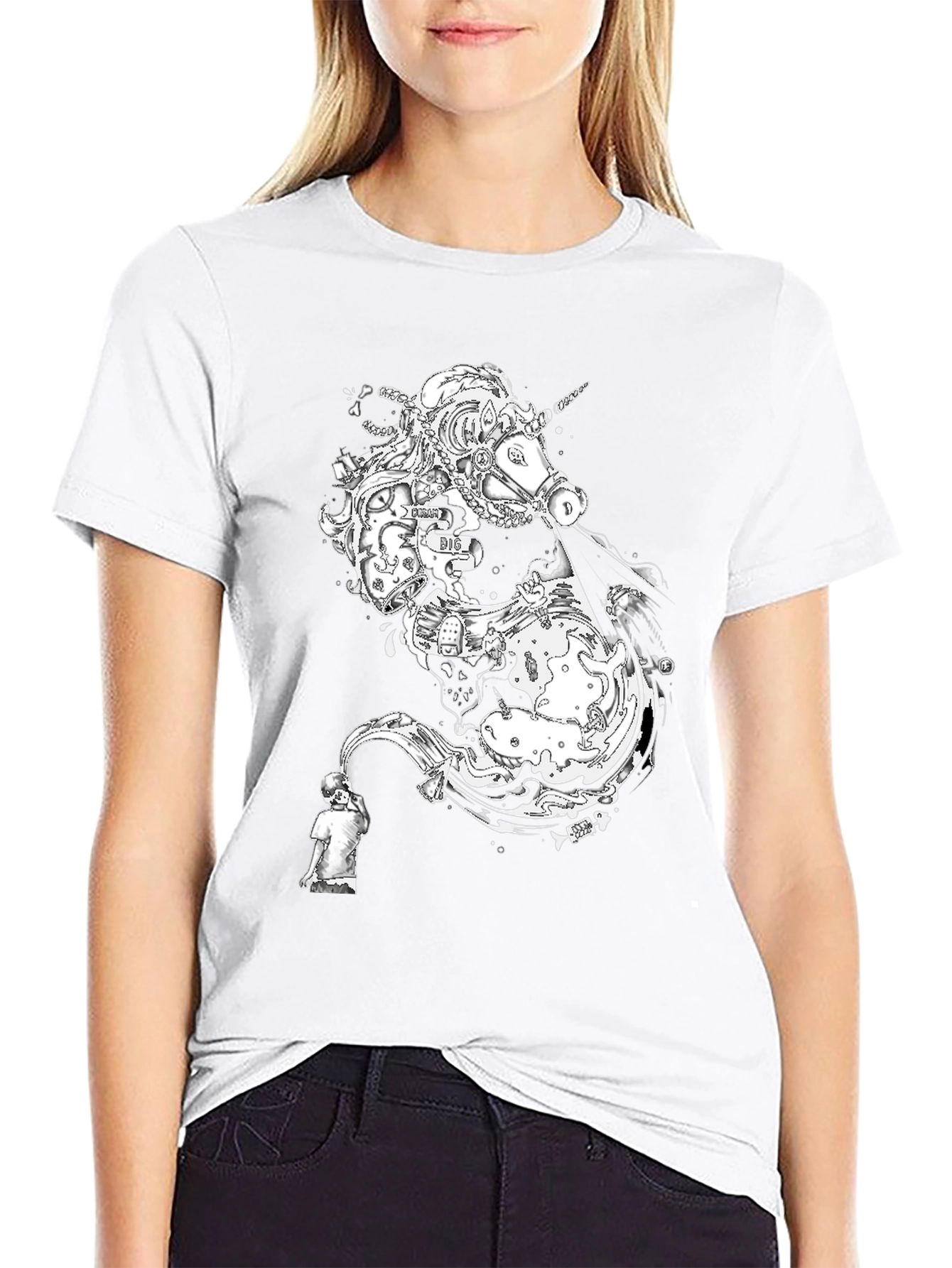 Unicorn Graphic Black T-Shirt