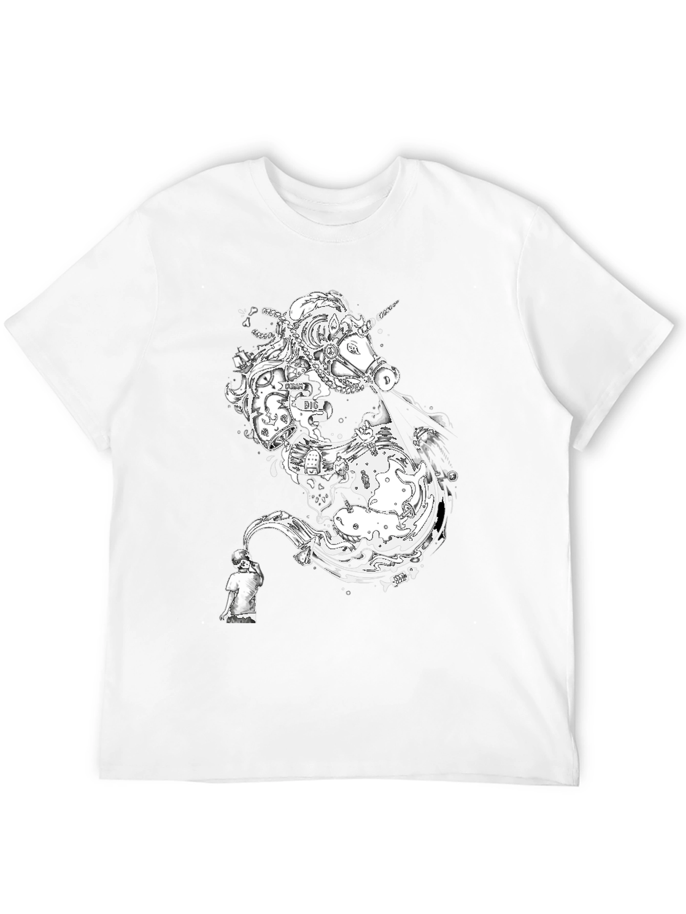 Unicorn Graphic Black T-Shirt