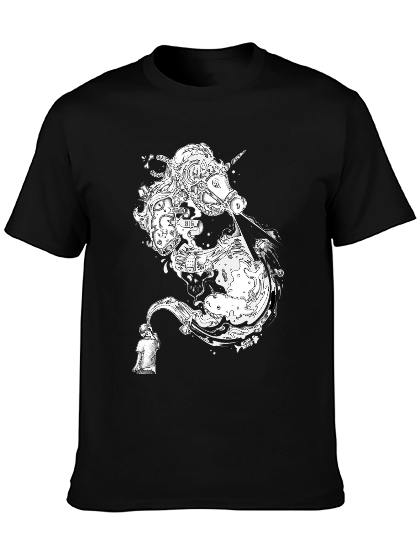 Unicorn Graphic Black T-Shirt