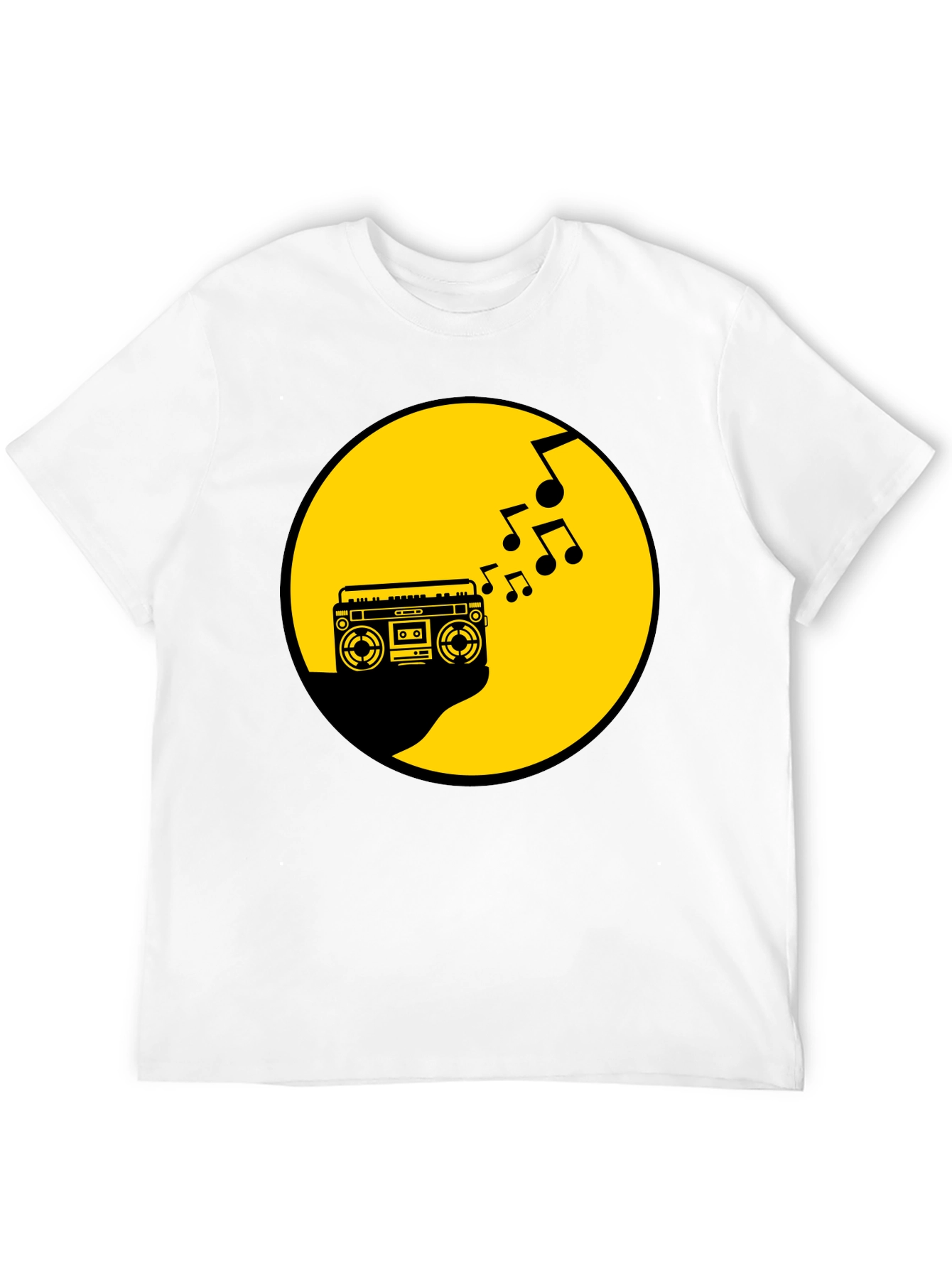 Retro Boombox Music T-Shirt - Black