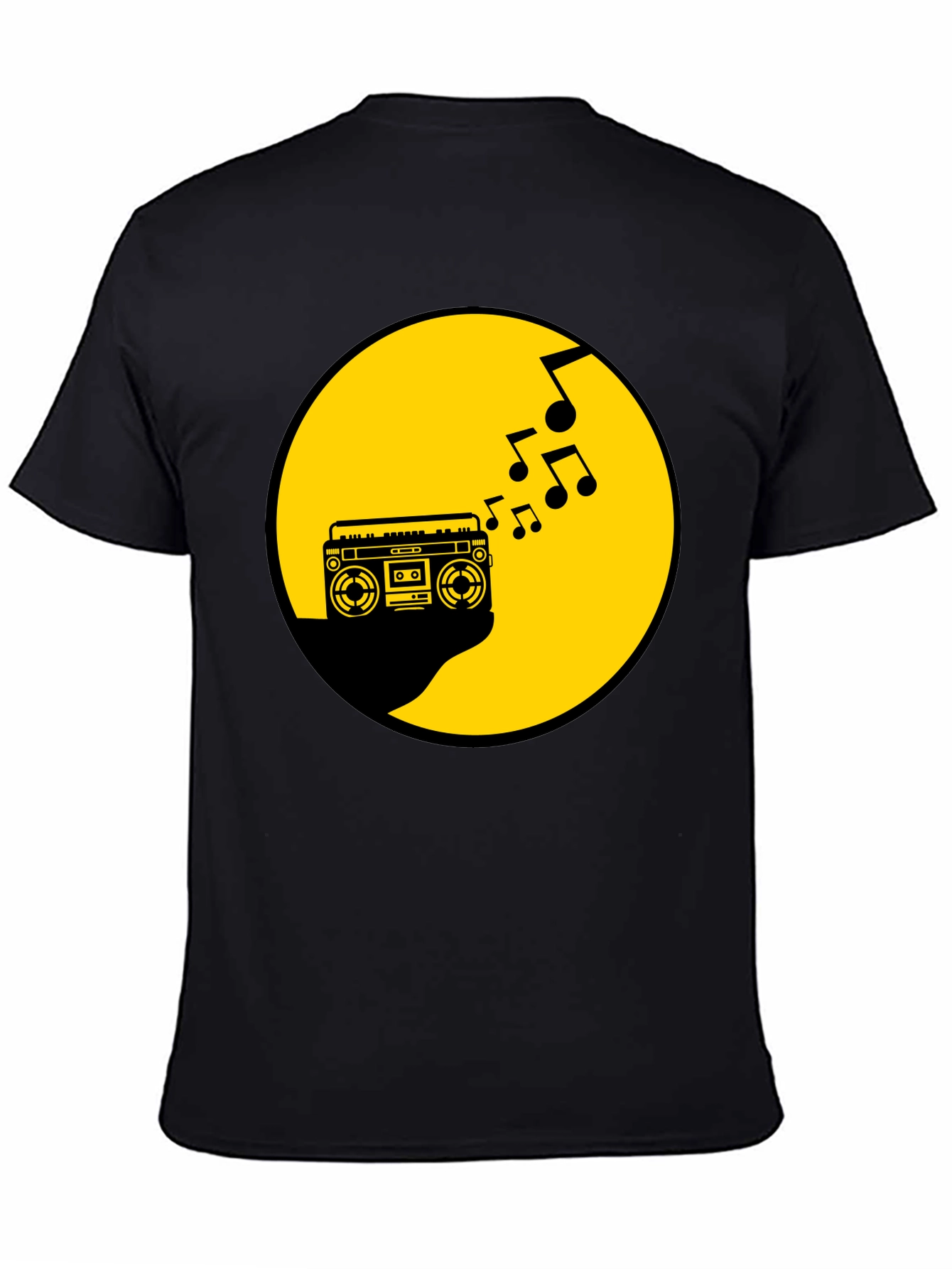 Retro Boombox Music T-Shirt - Black