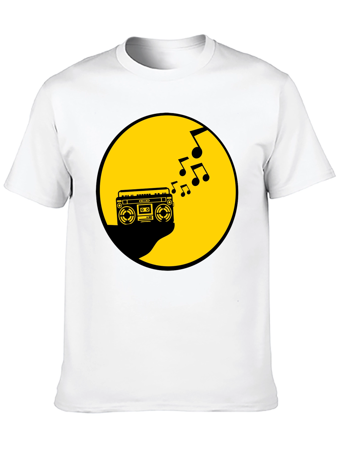 Retro Boombox Music T-Shirt - Black