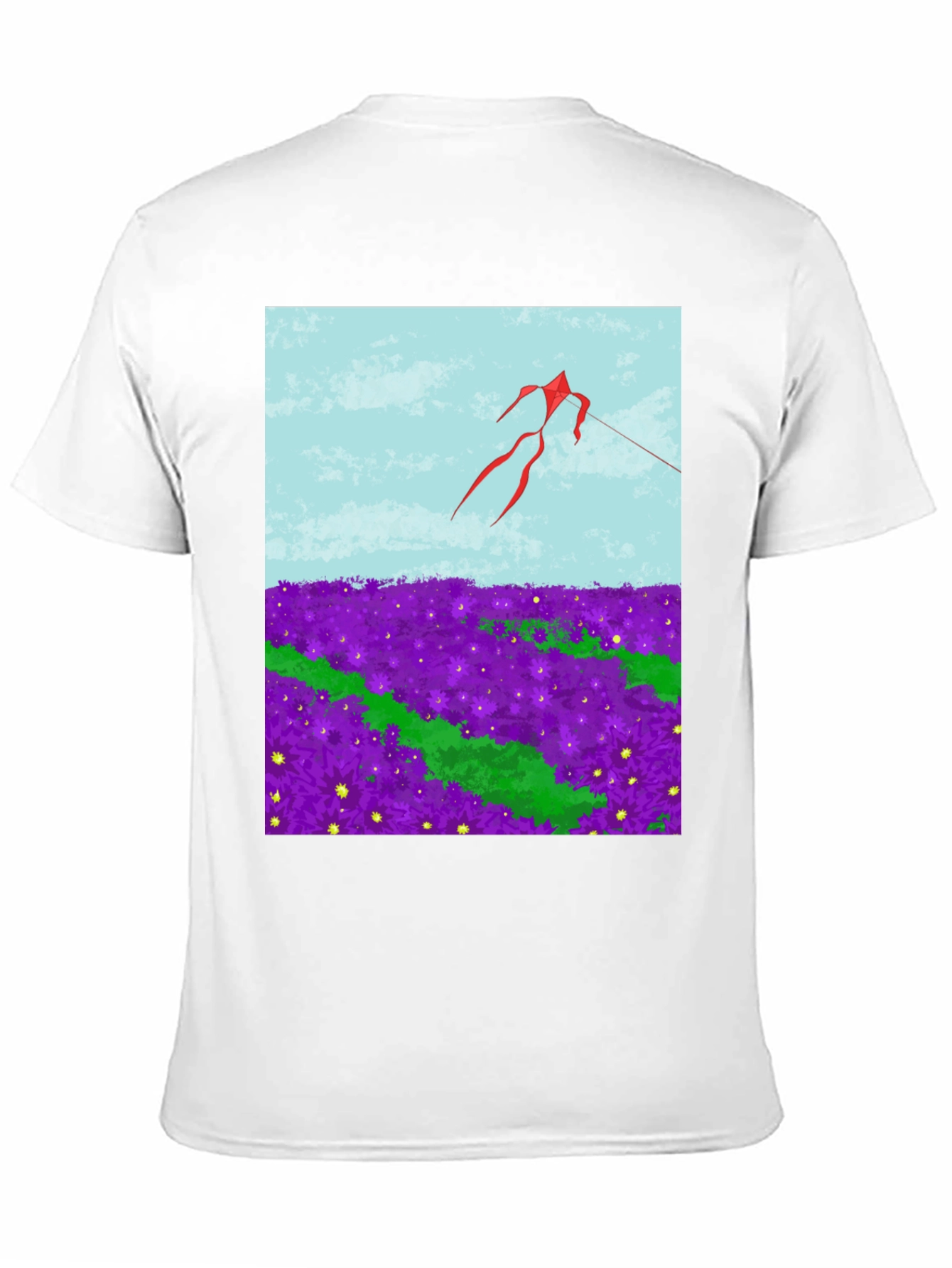 Kite in Flower Field Graphic Tee