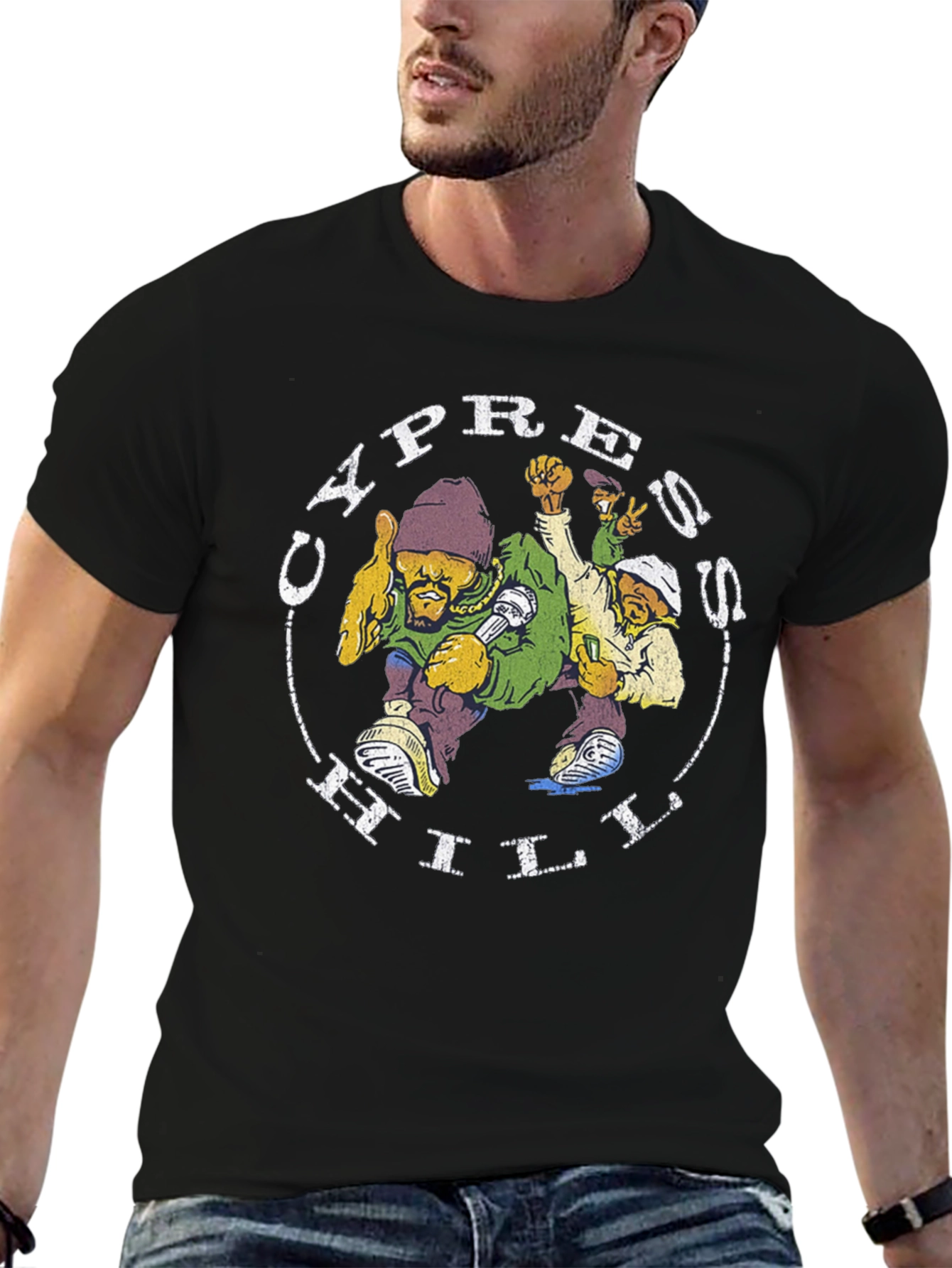 Cypress Hill Graphic Tee - Black Cotton Blend