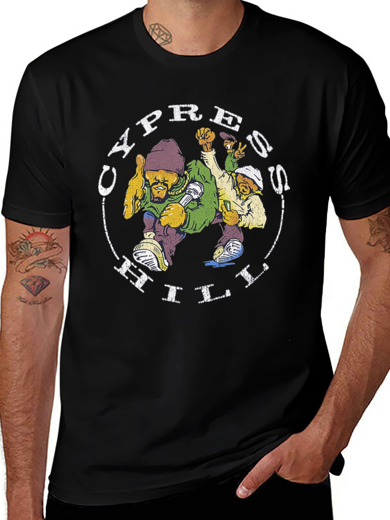 Cypress Hill Graphic Tee - Black Cotton Blend
