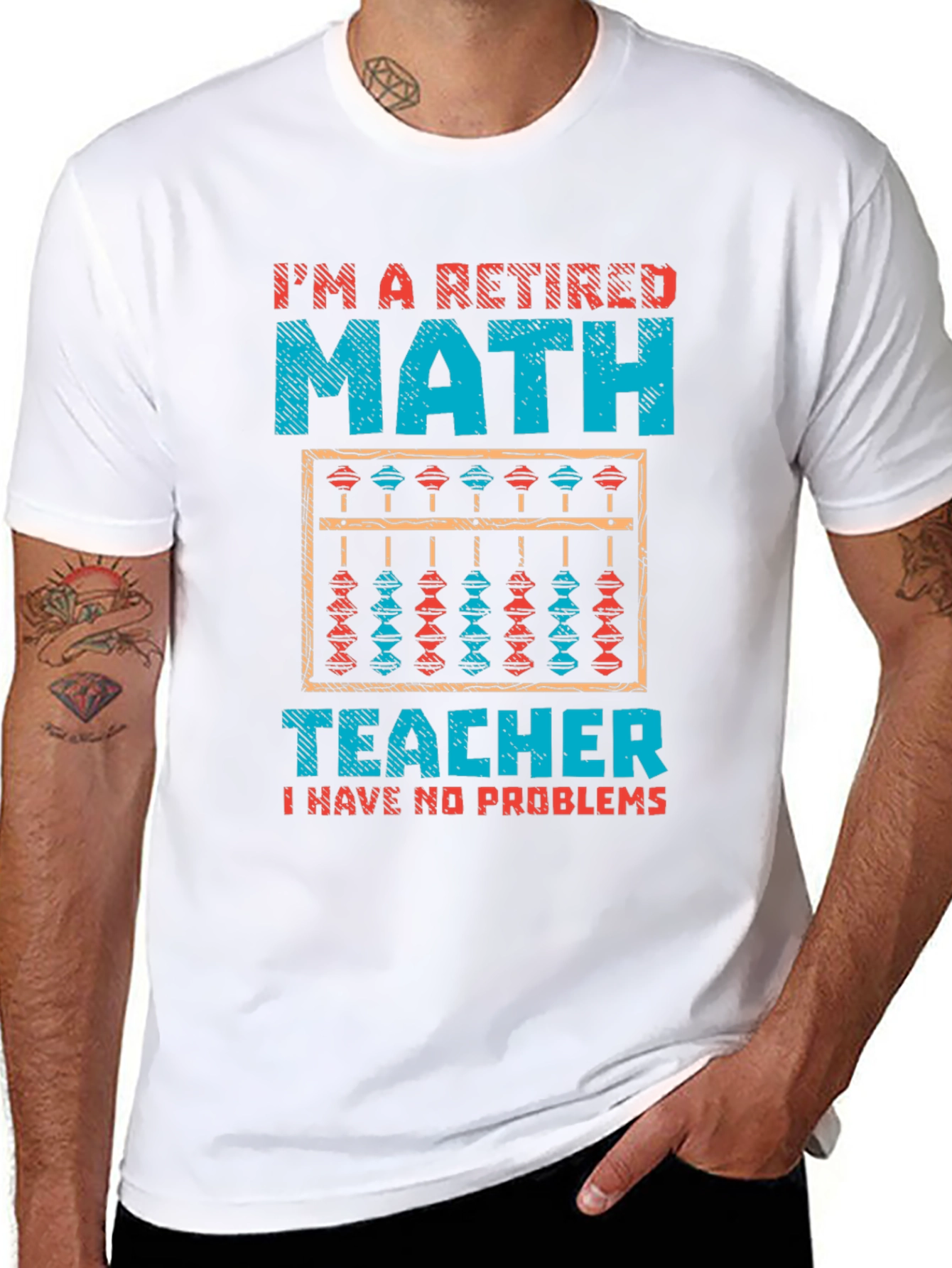 Retired Math Teacher T-Shirt - No Problems Funny