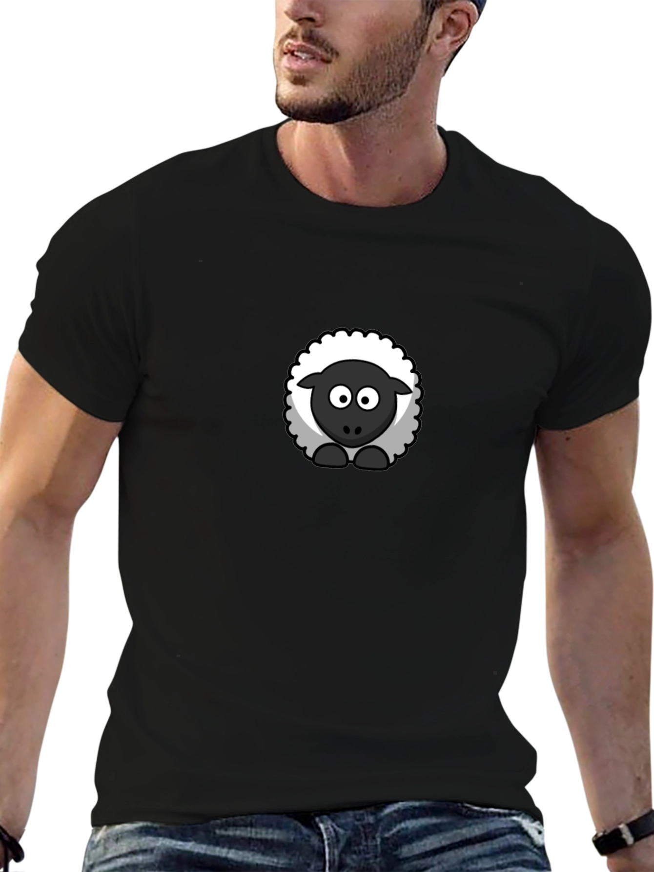 Black Sheep Graphic Tee - Cute Cartoon Animal Shirt